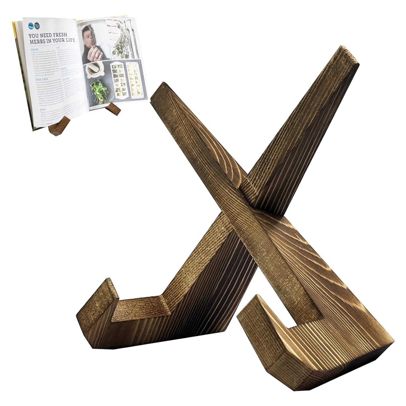 Soporte de Recetario de Madera Azheeuiy - Manos Libres, Marrón