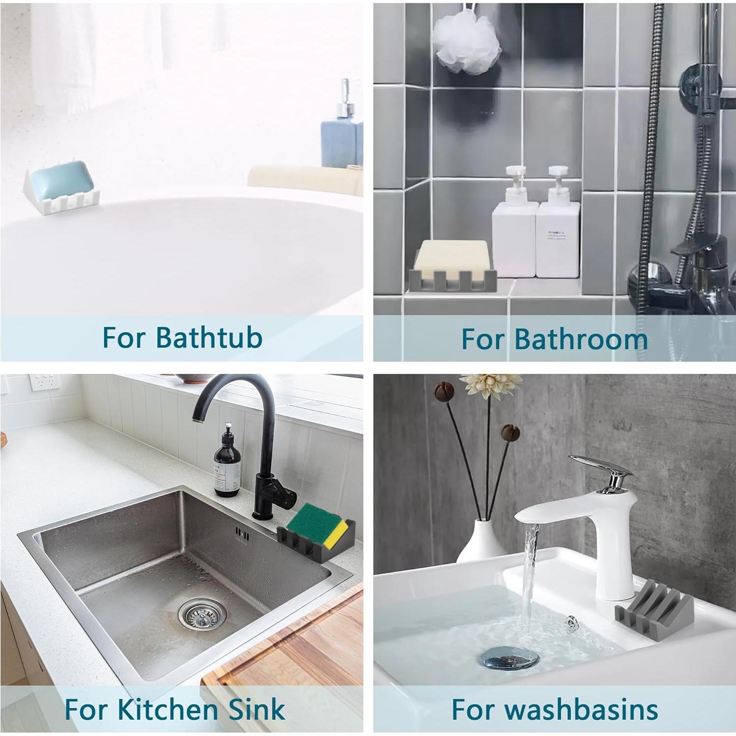 Plato de Jabón de Silicona Coipdfty Negro Autodrenante 11x7x4cm