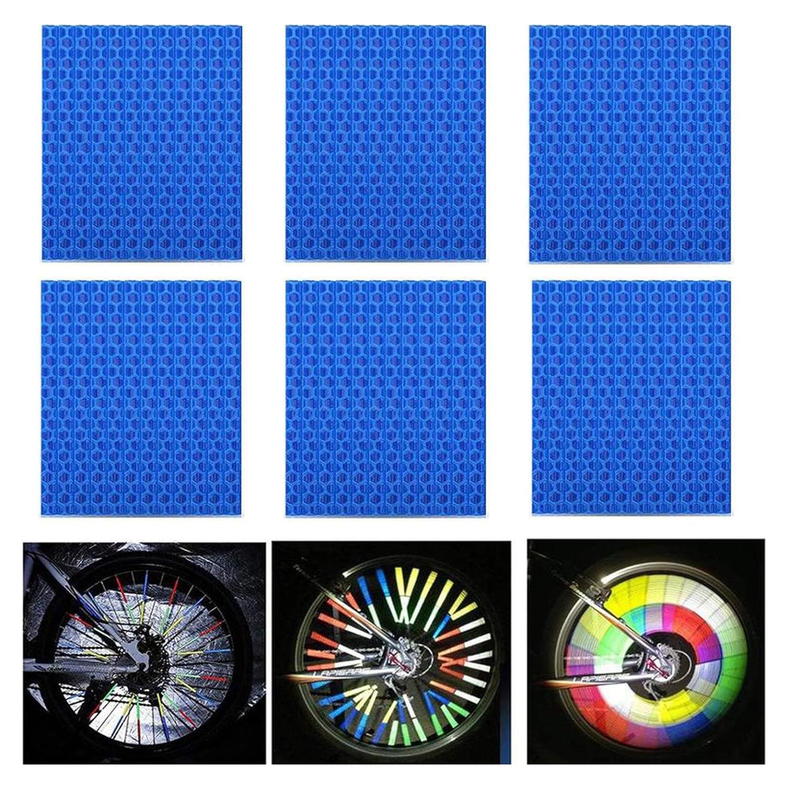72 Piezas Reflectores de Rueda SOPINEKO para Bicicleta Azul