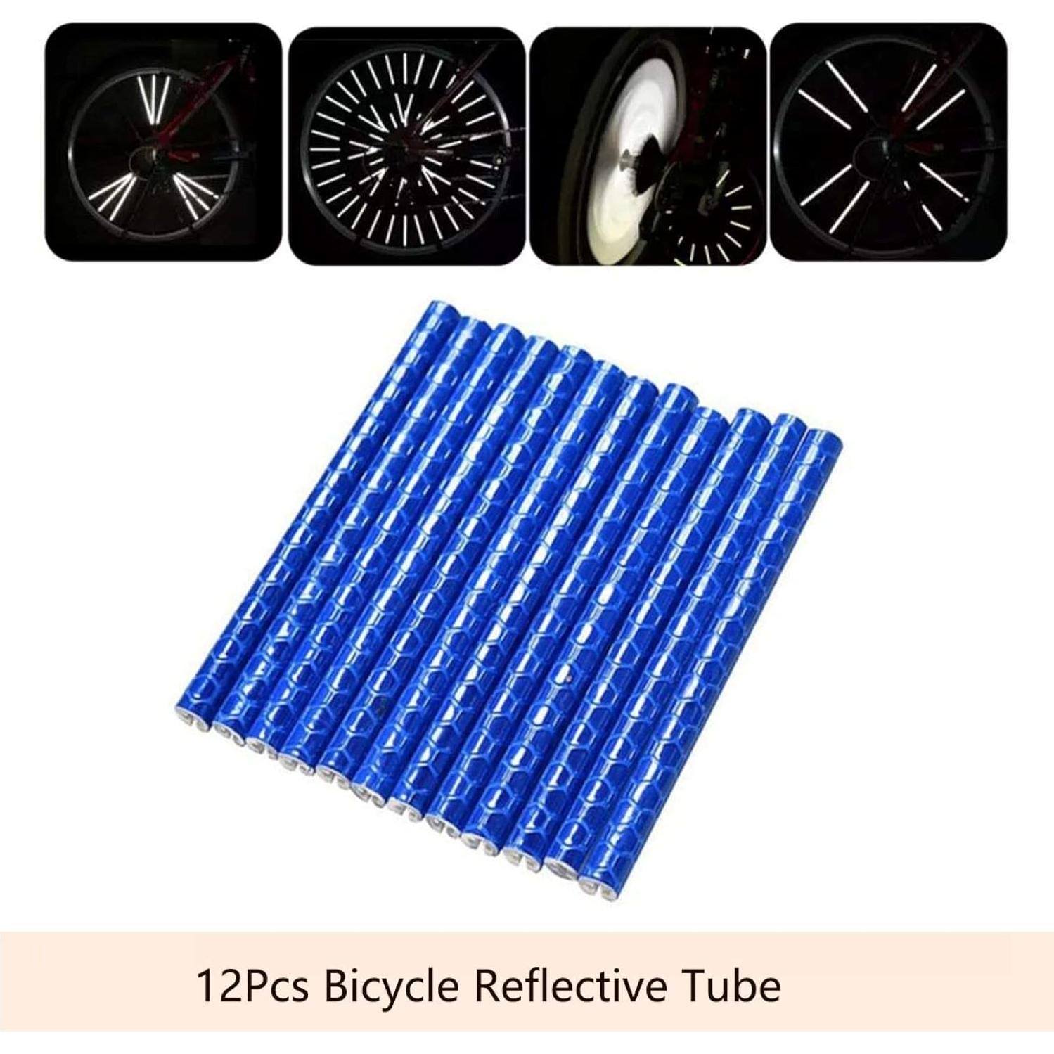 72 Piezas Reflectores de Rueda SOPINEKO para Bicicleta Azul