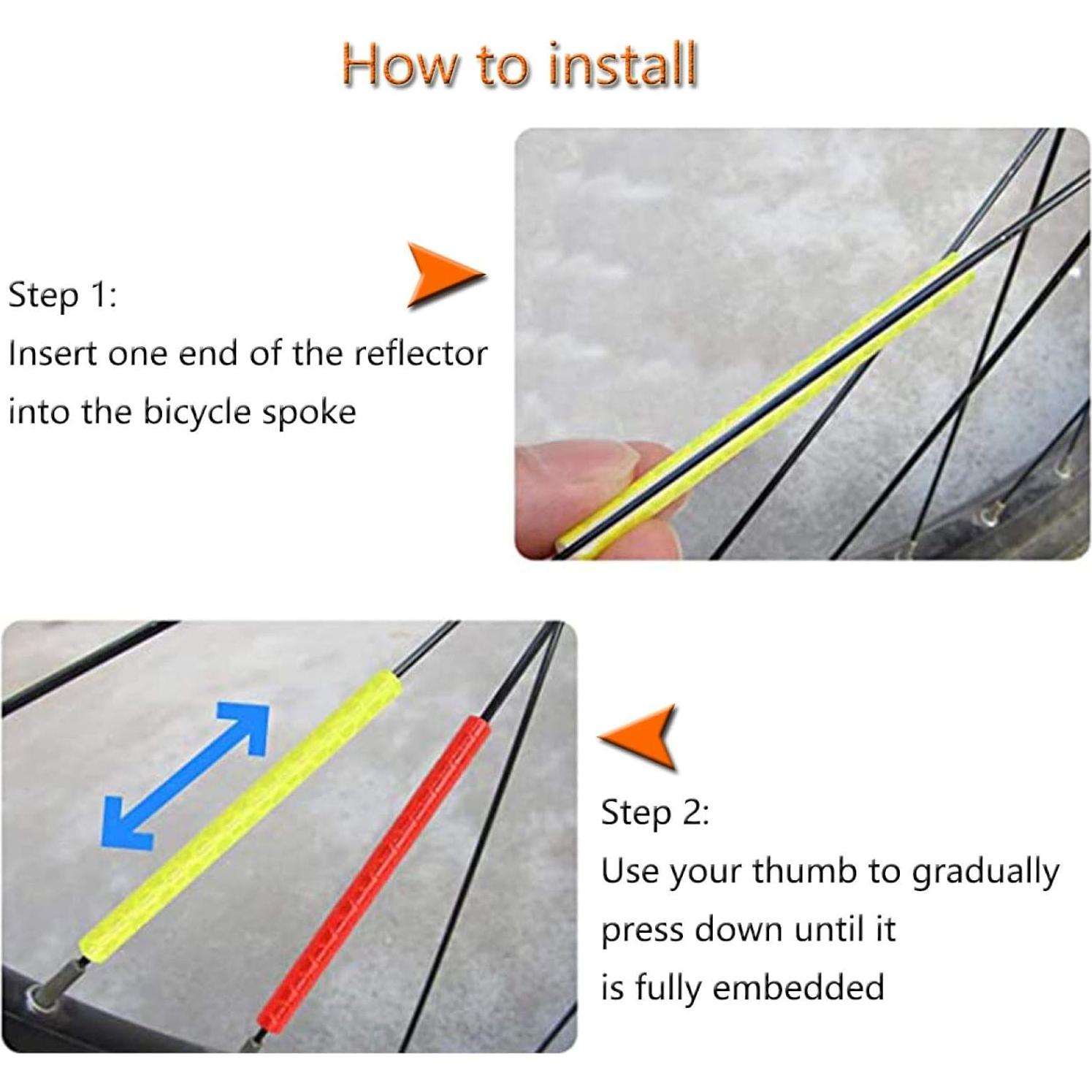 72 Piezas Reflectores de Rueda SOPINEKO para Bicicleta Azul