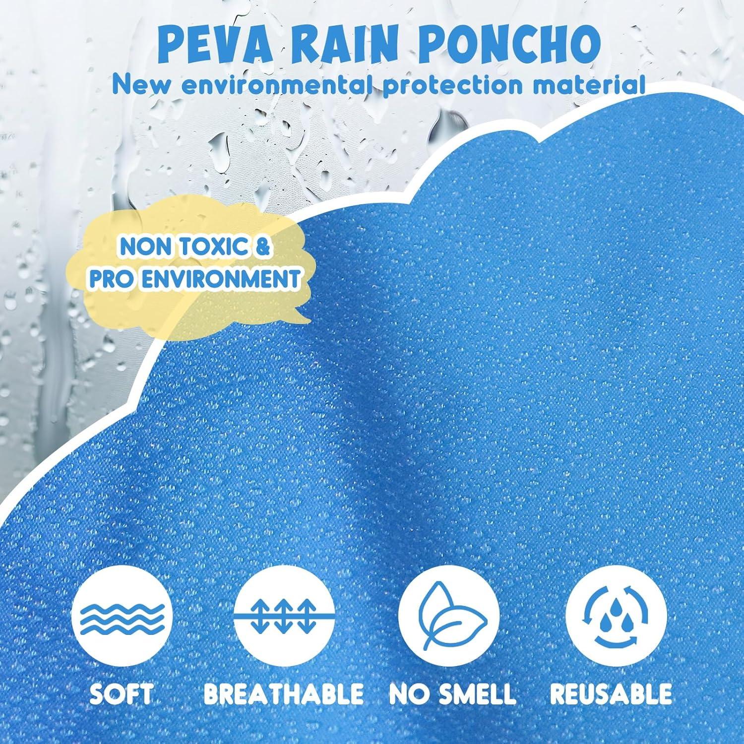 Poncho de Lluvia para Niños ANYOO Azul Impermeable 2 Paquete