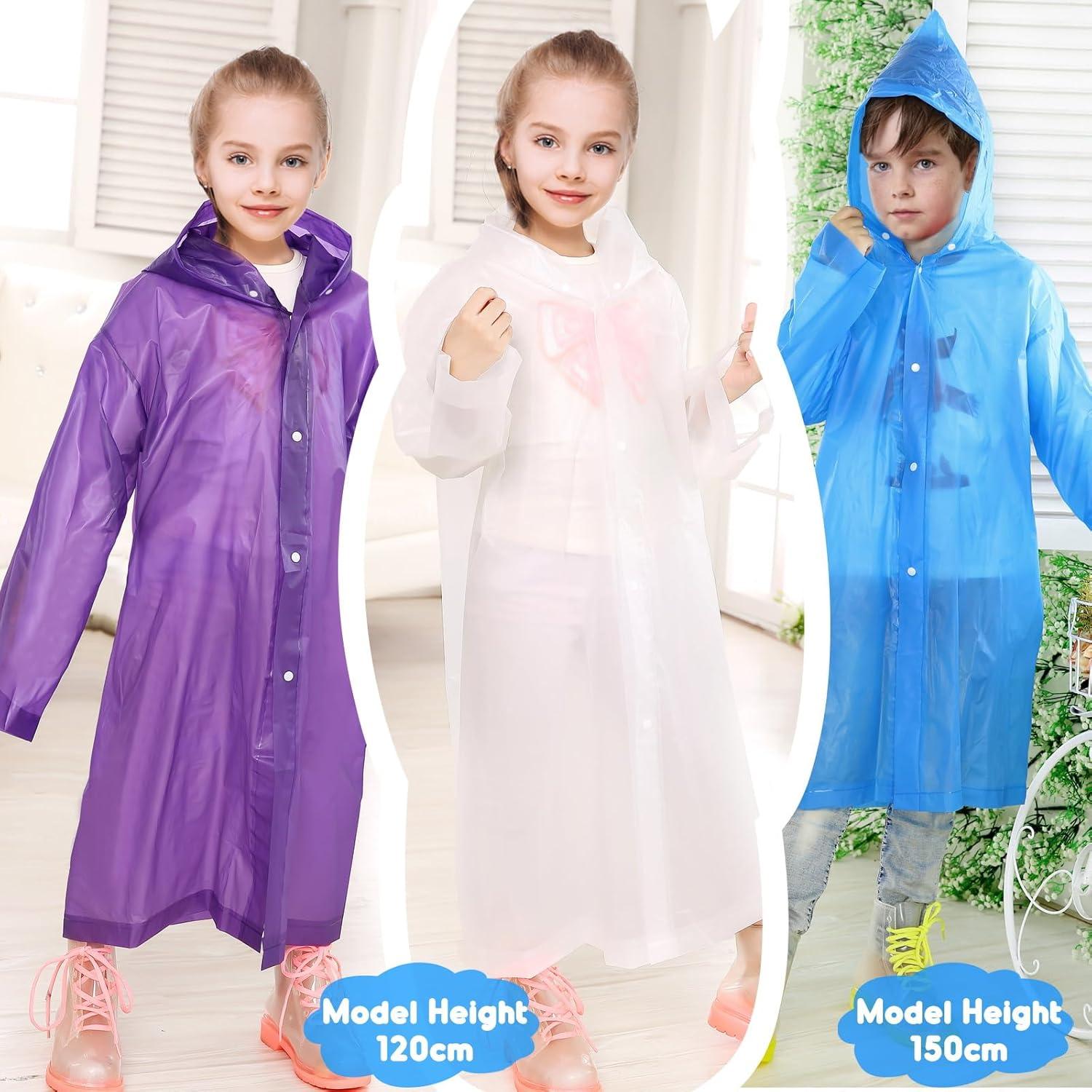 Poncho de Lluvia para Niños ANYOO Azul Impermeable 2 Paquete