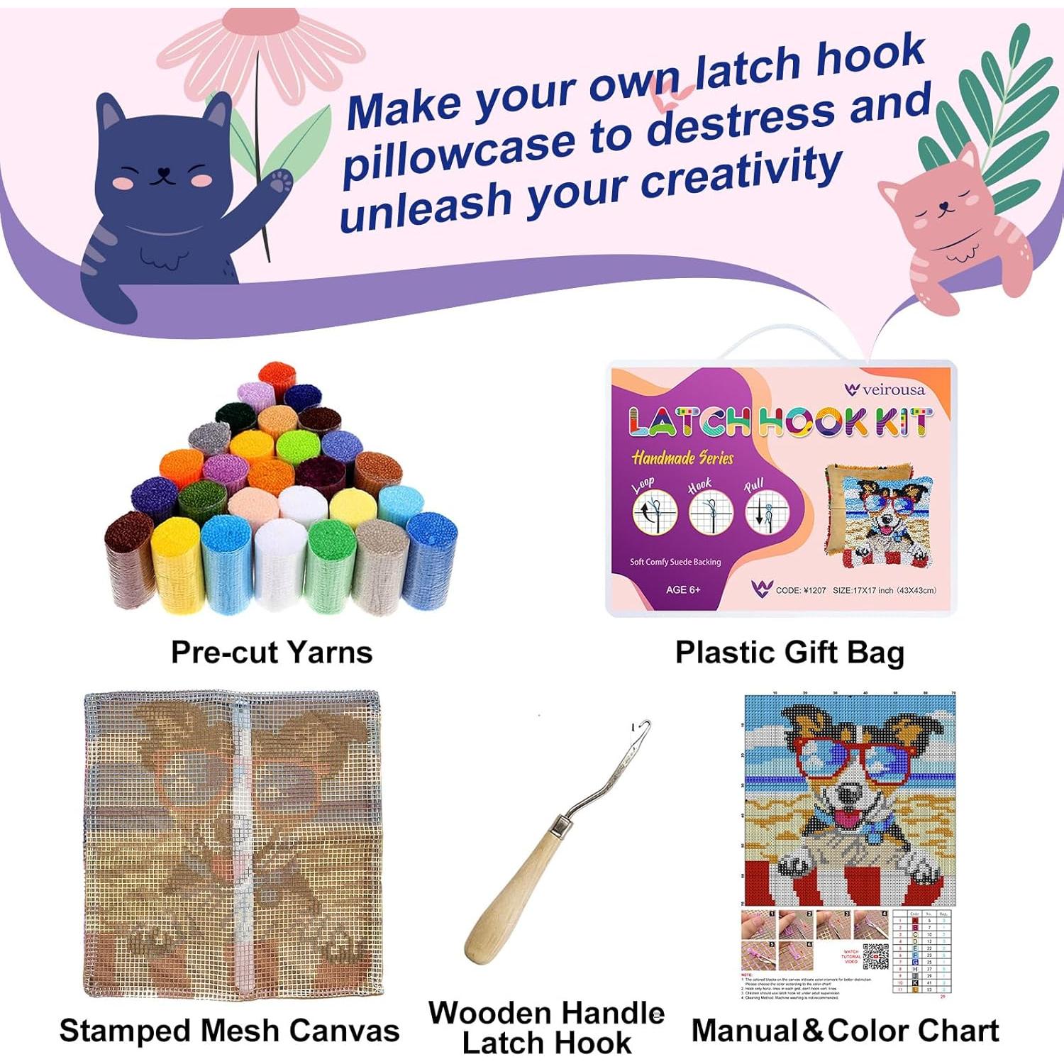 Kit de Ganchillo veirousa para Cojín 43x43 cm DIY