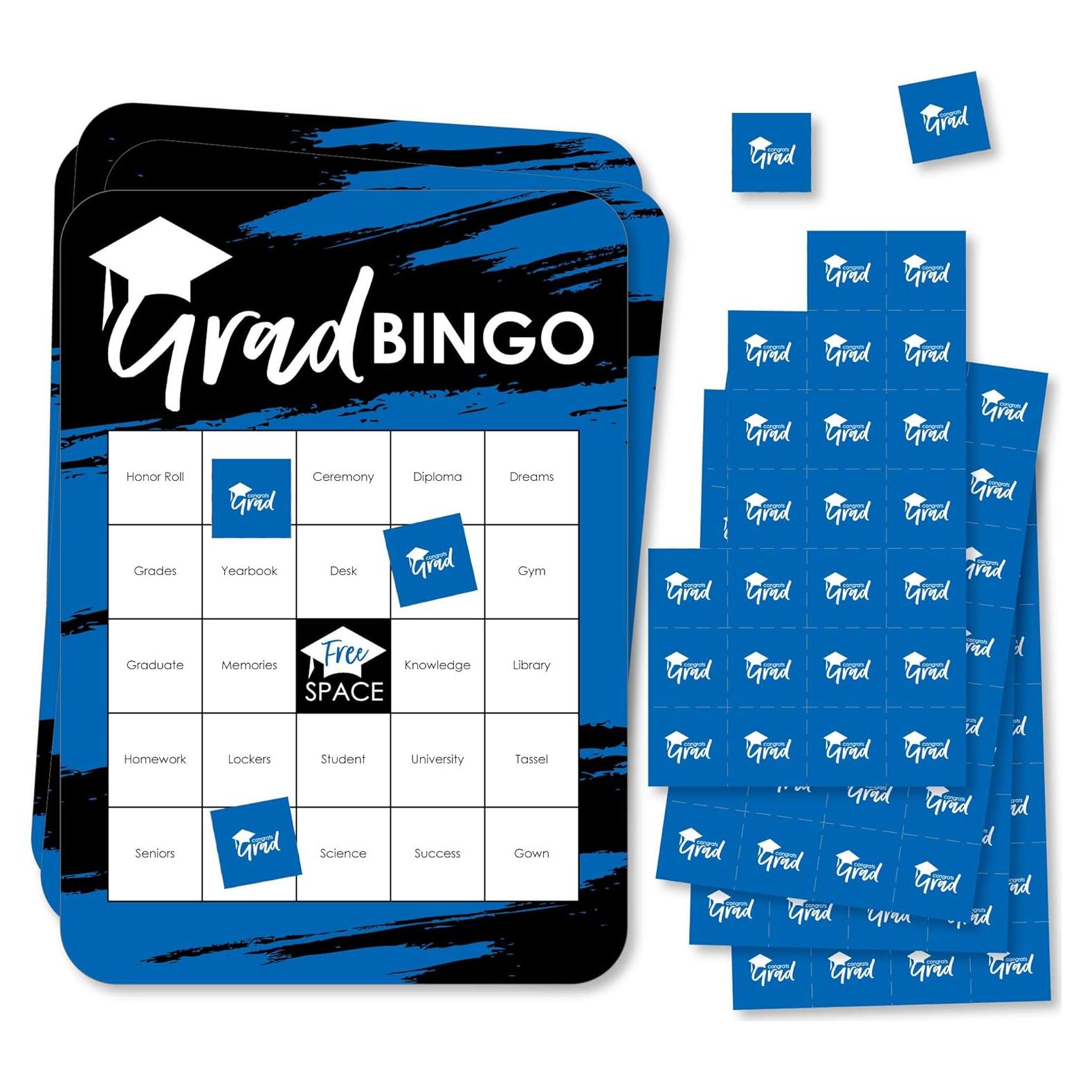 Juego de Bingo Grad Azul - Lo Mejor Está por Venir - Set de 18