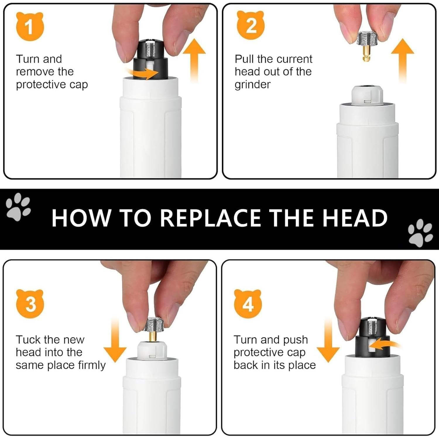 Cabezal de Lima para Uñas de Perro LENONG 60# con Cepillo