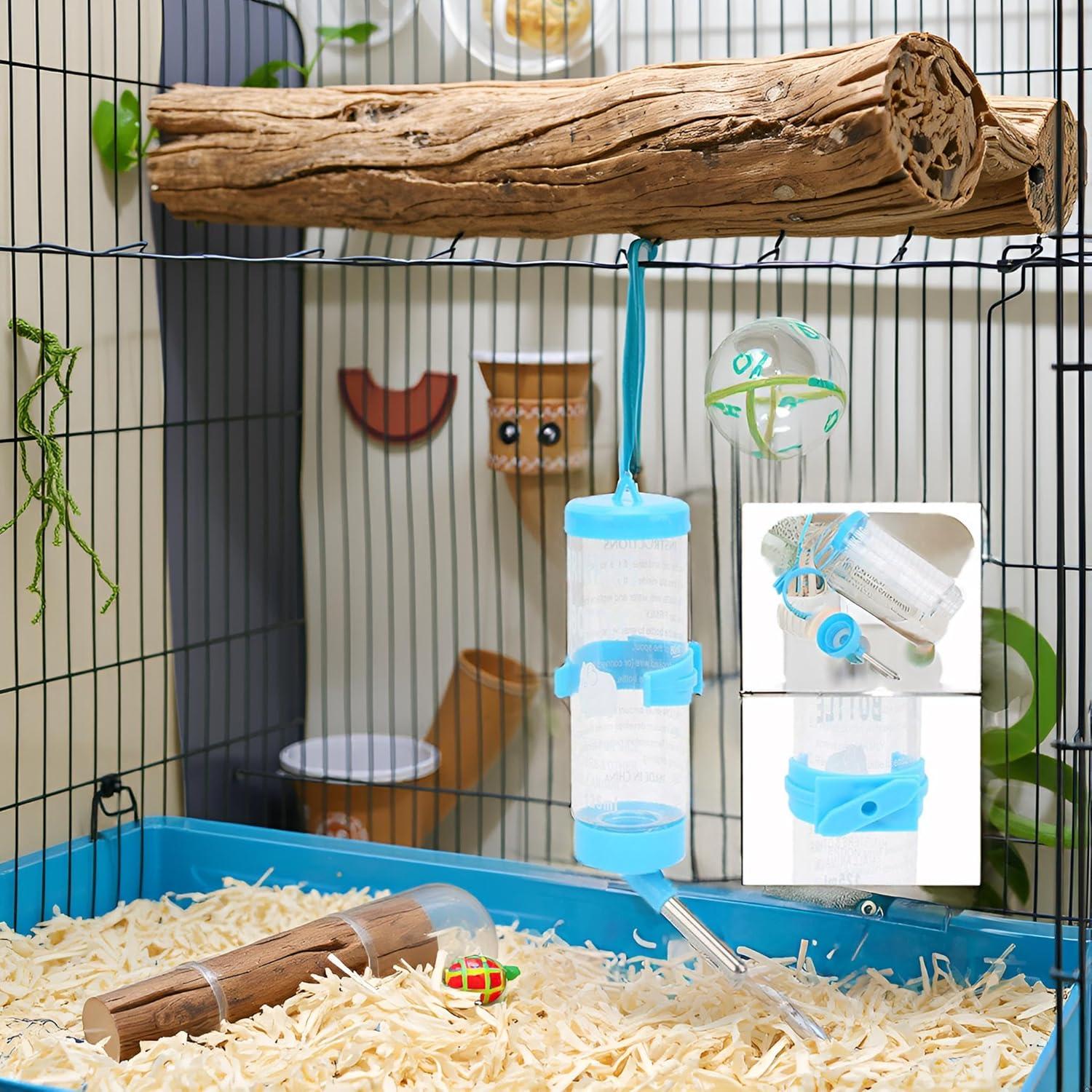 Botella de Agua para Hamsters Pssopp 125ml Sin Goteo Azul