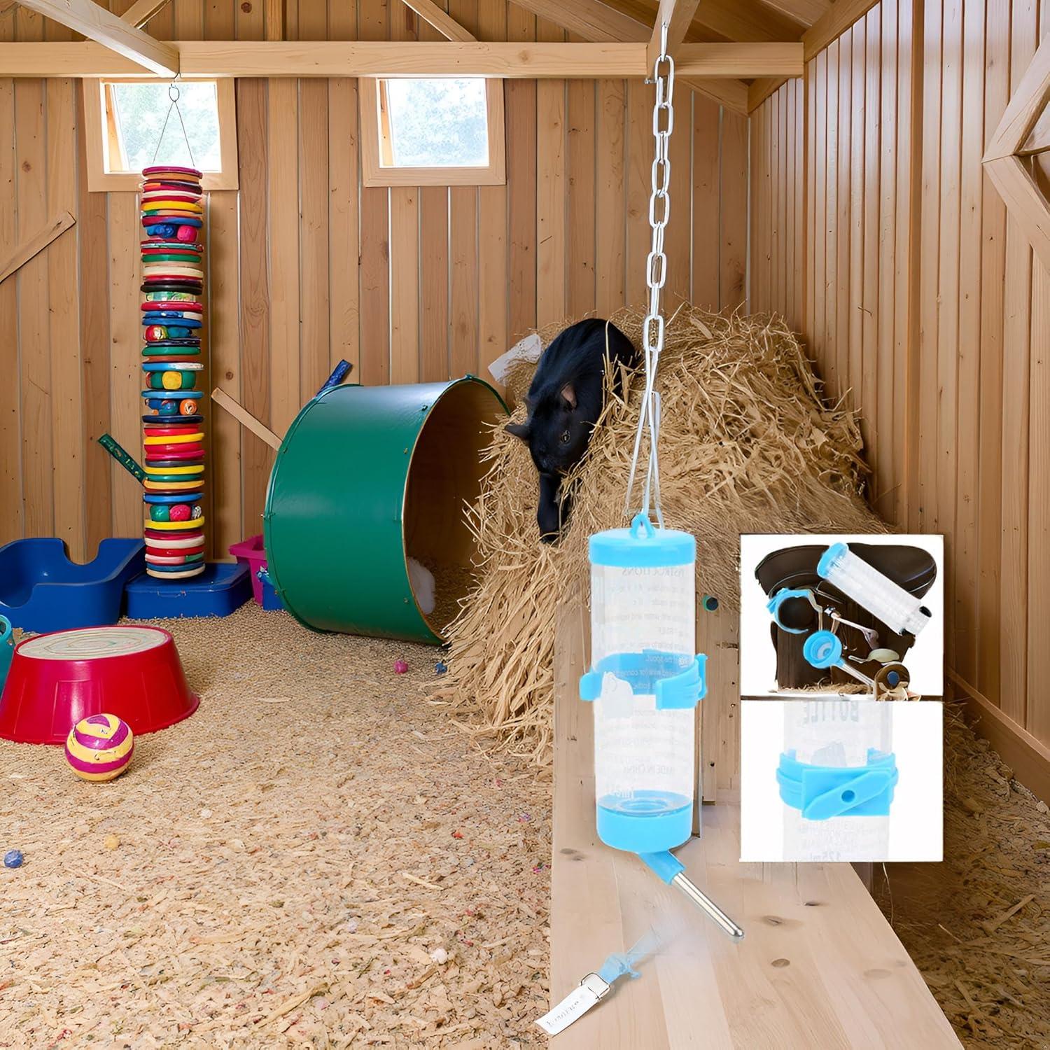 Botella de Agua para Hamsters Pssopp 125ml Sin Goteo Azul