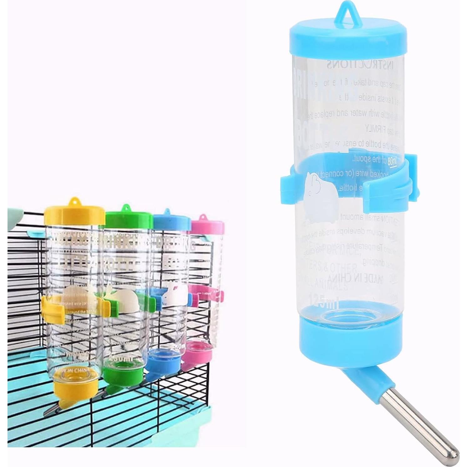 Botella de Agua para Hamsters Pssopp 125ml Sin Goteo Azul