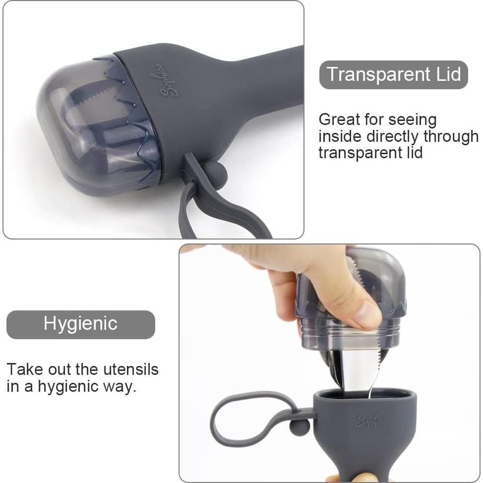 Juego de Utensilios de Viaje SOPHICO - Acero Inoxidable, 3 Piezas