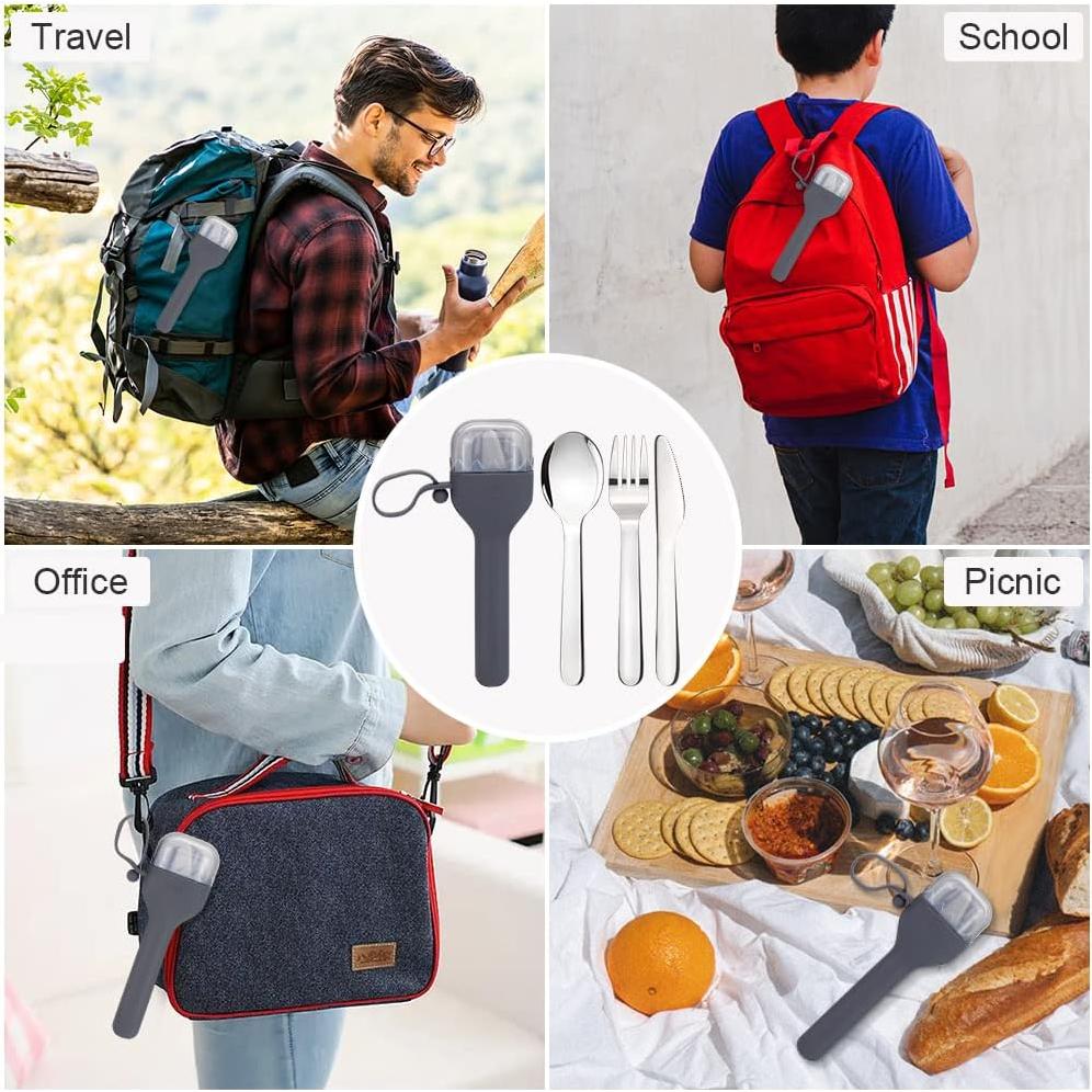 Juego de Utensilios de Viaje SOPHICO - Acero Inoxidable, 3 Piezas