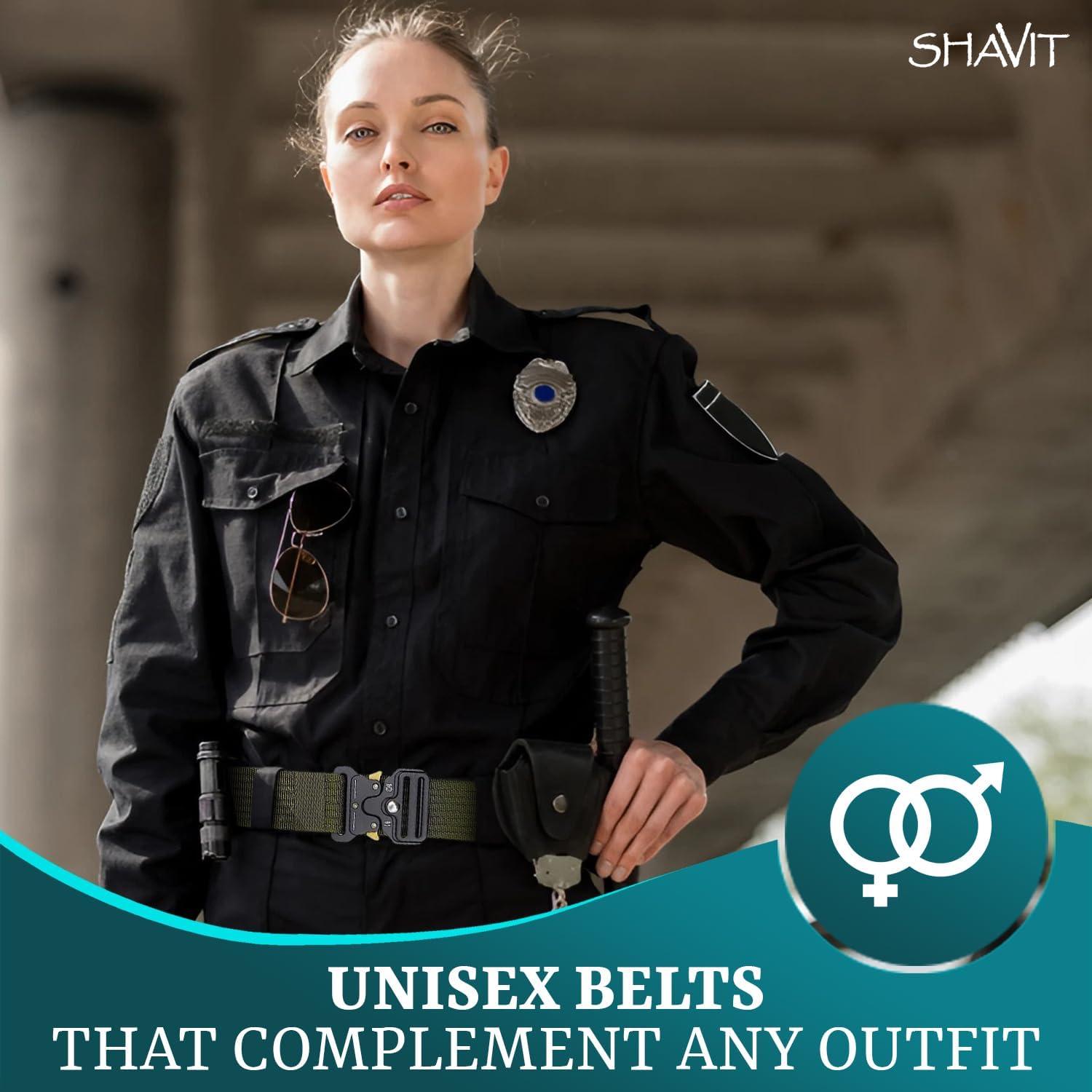 Cinturón Táctico SHAVIT Nylon Militar 3.8 cm Negro