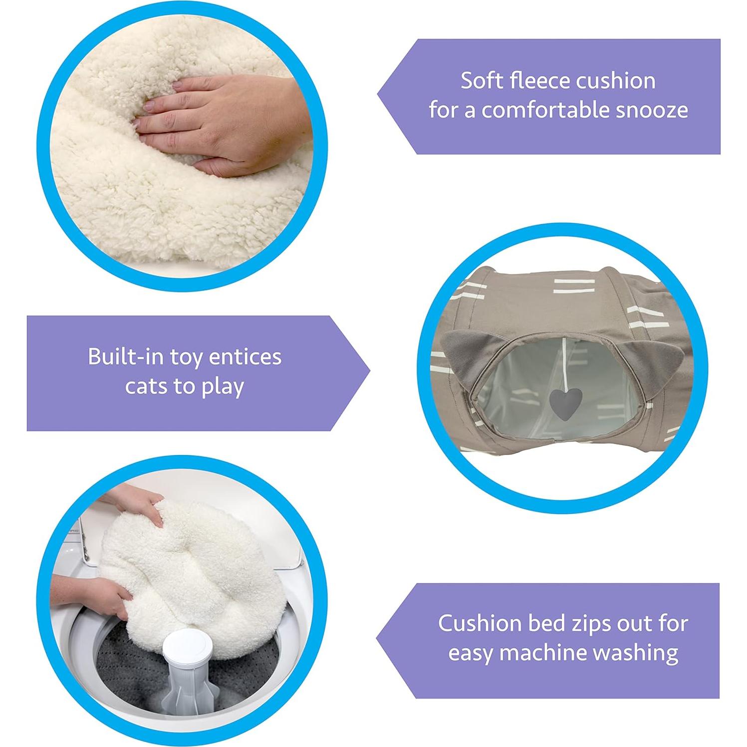 Cama Túnel para Gatos Kitty City Marrón 99x99 cm