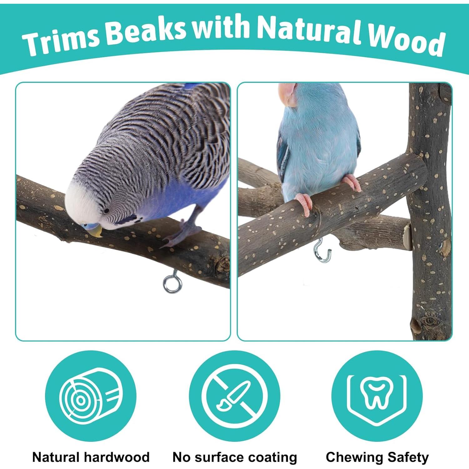 Parque de Aves Apatal de Madera Natural 39.9x35.1 cm