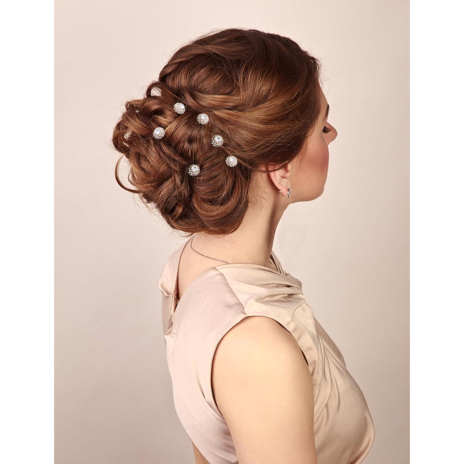 Conjunto de Horquillas para Novias JINA con Brillantes Dorado