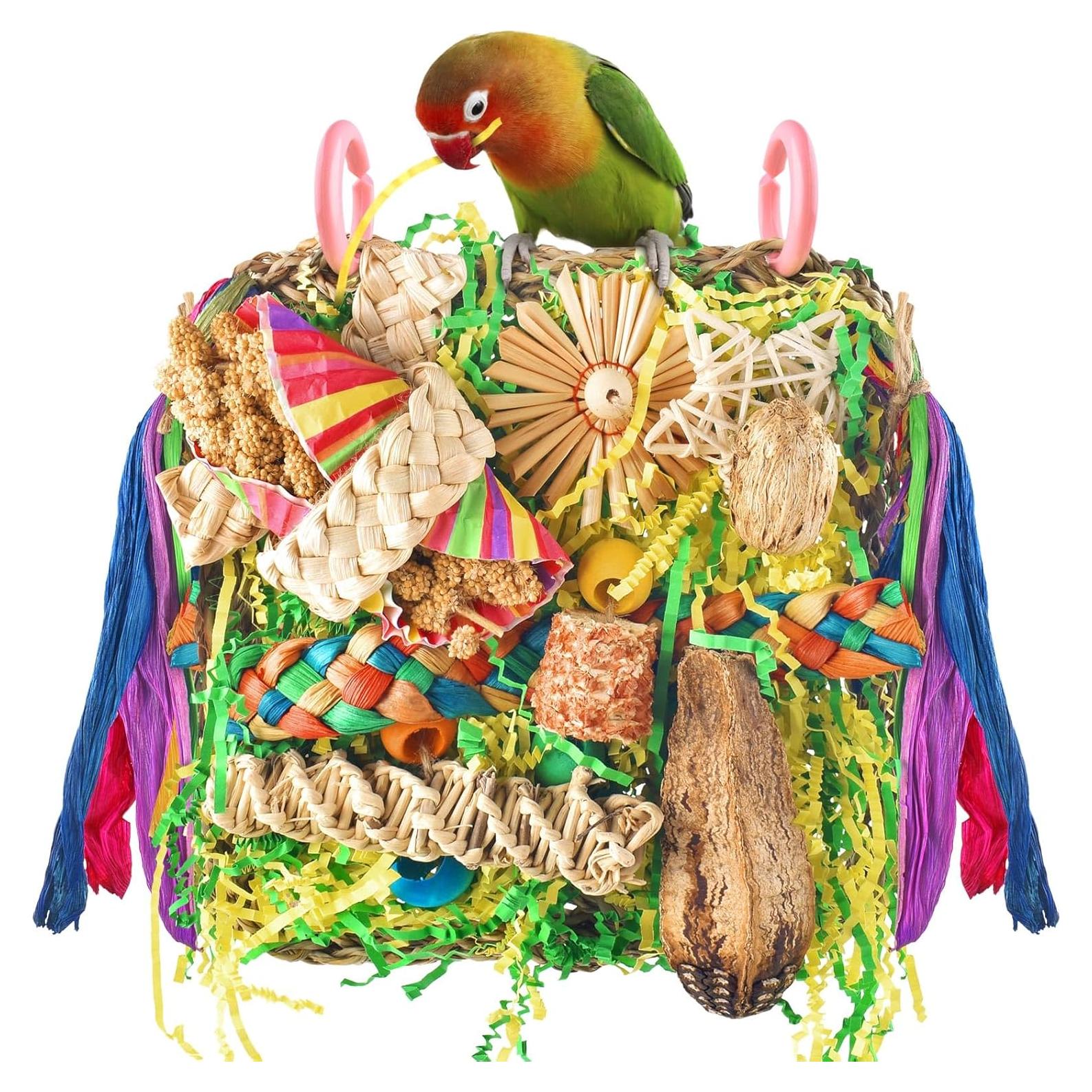 Juguetes para Aves ERKOON - Alfombra de Forrajeo y Hamaca