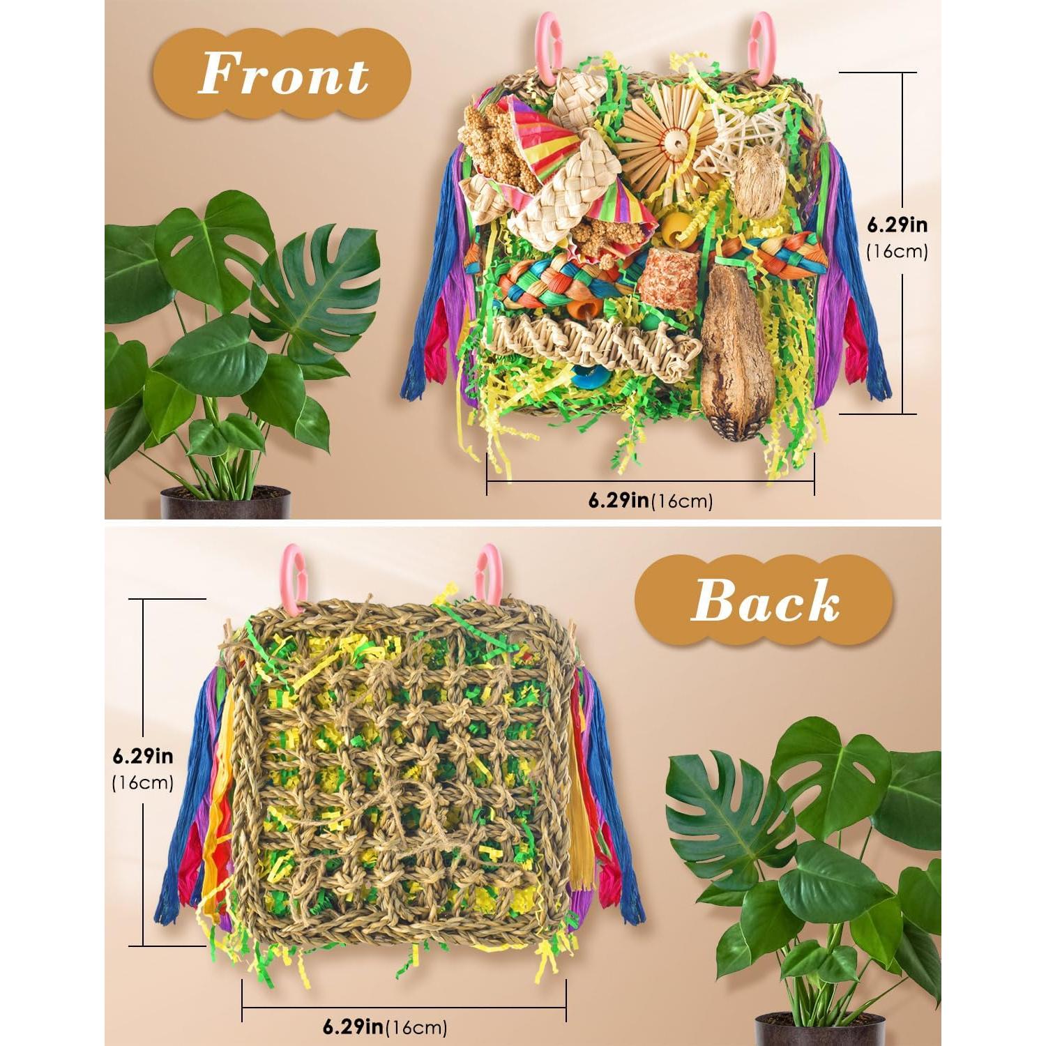 Juguetes para Aves ERKOON - Alfombra de Forrajeo y Hamaca