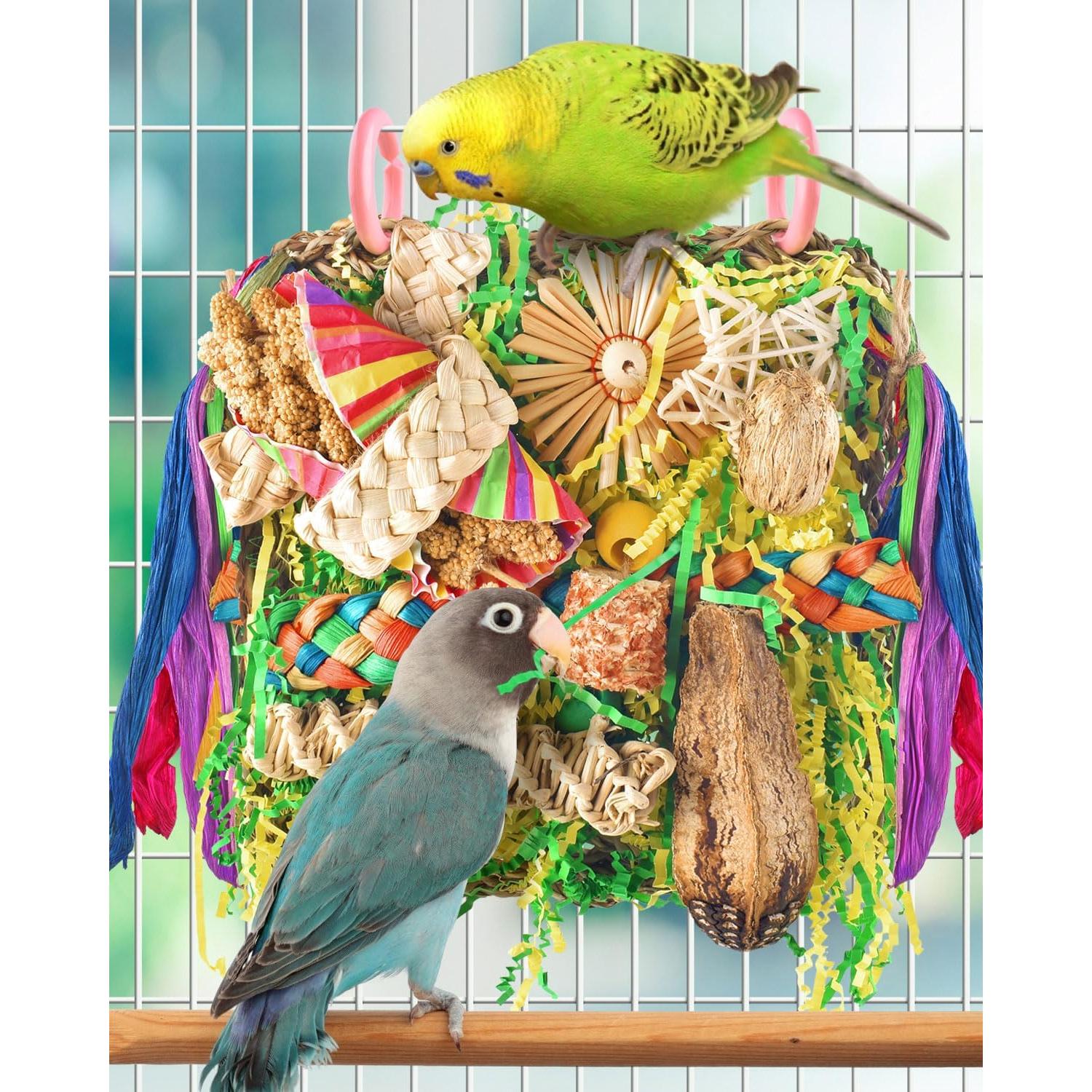 Juguetes para Aves ERKOON - Alfombra de Forrajeo y Hamaca