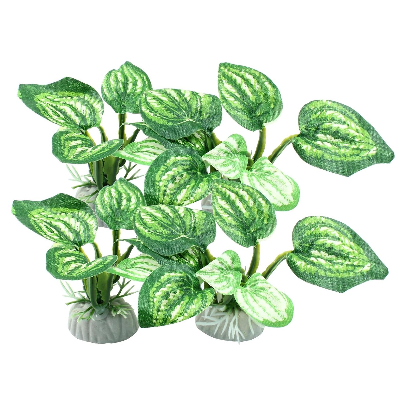 Plantas Acuáticas Artificiales Auvotuis 5cm Verde - 4 Piezas