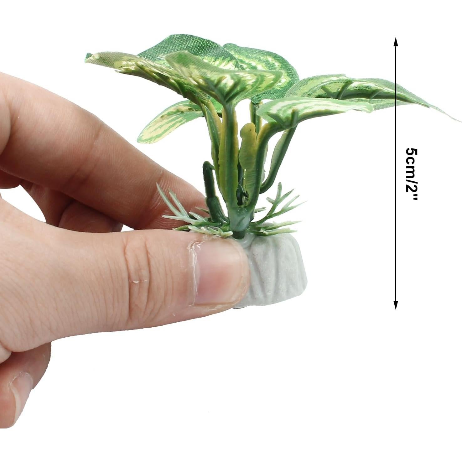 Plantas Acuáticas Artificiales Auvotuis 5cm Verde - 4 Piezas