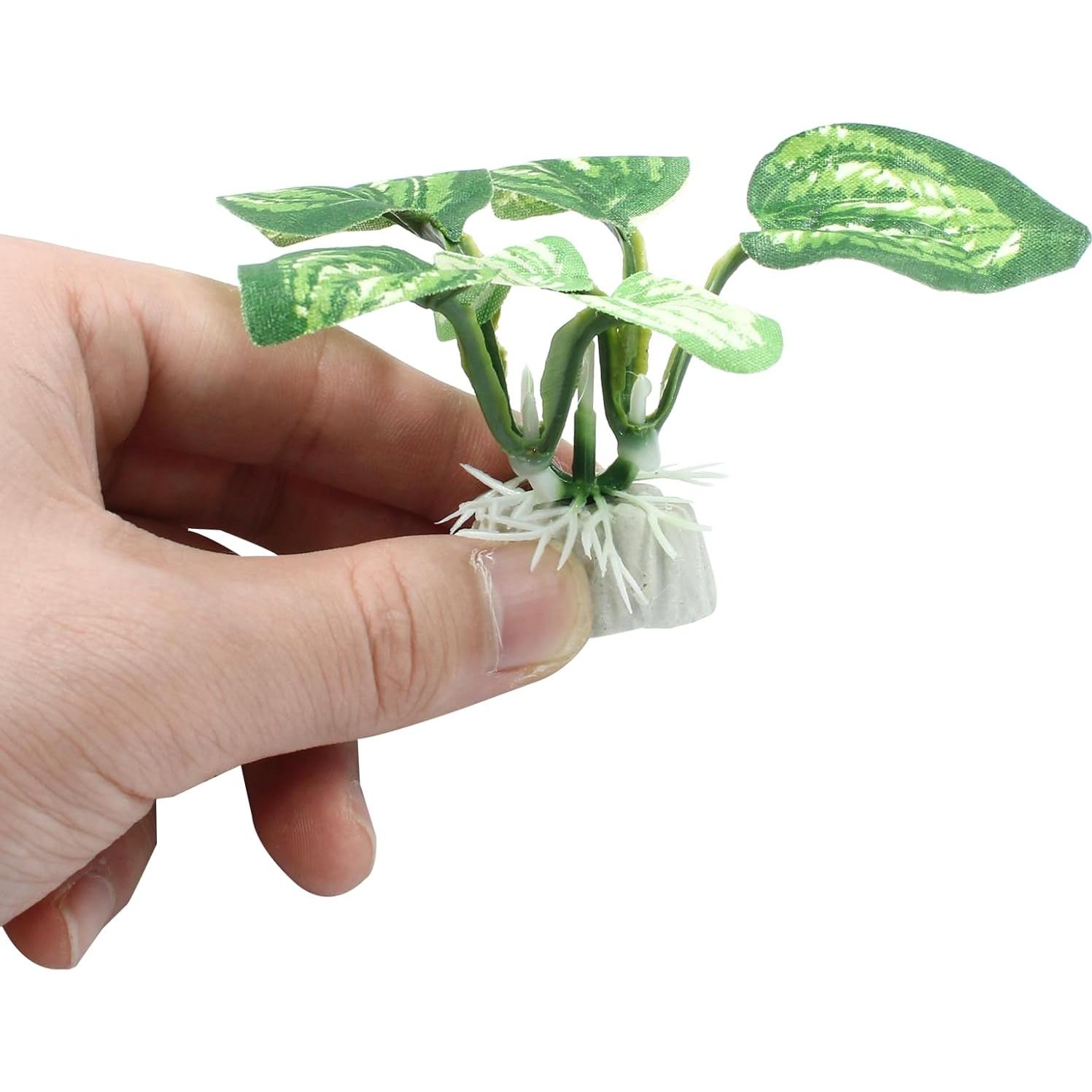 Plantas Acuáticas Artificiales Auvotuis 5cm Verde - 4 Piezas