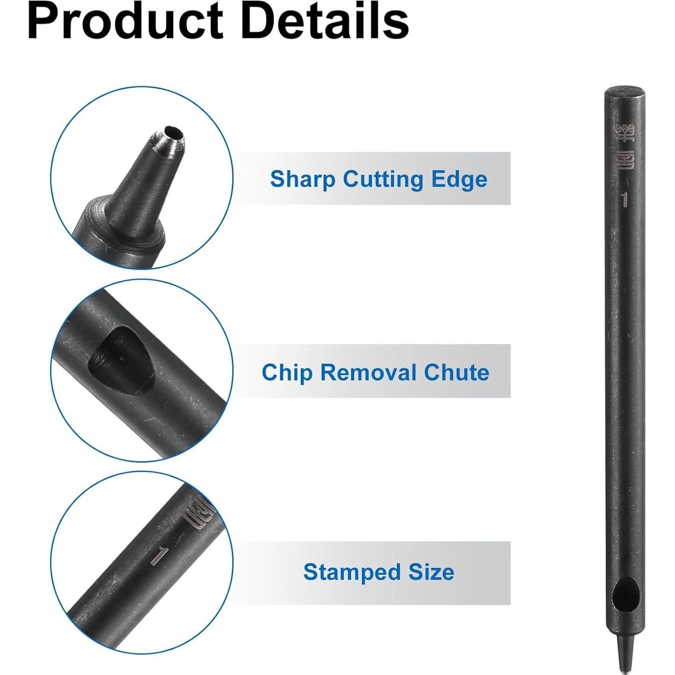 Punzón Redondo de Cuero HARFINGTON 1mm - Herramienta de Corte