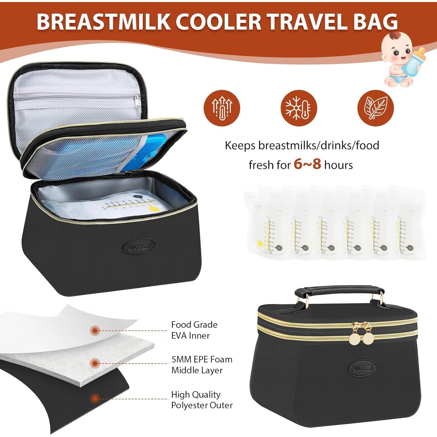 Bolsa Térmica PIIOSER para Leche Materna 5.3L Negra