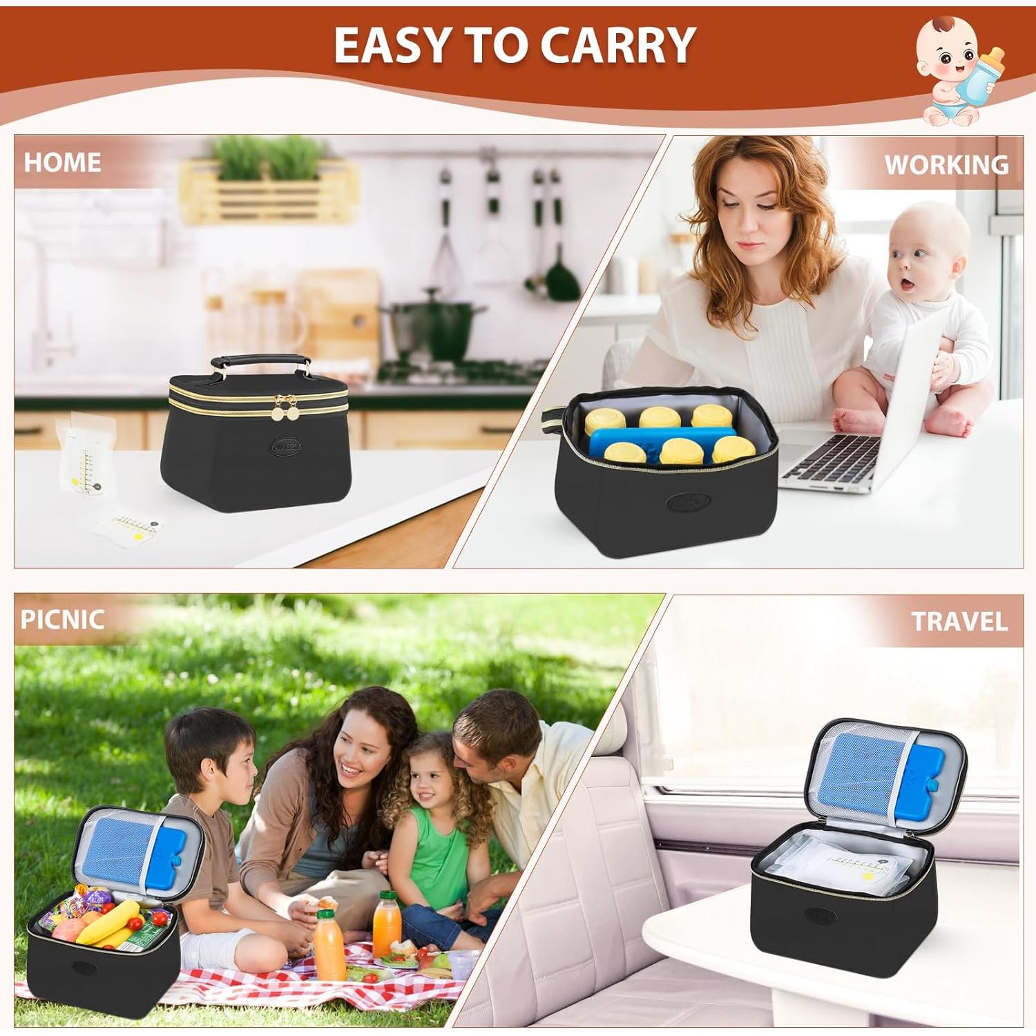 Bolsa Térmica PIIOSER para Leche Materna 5.3L Negra