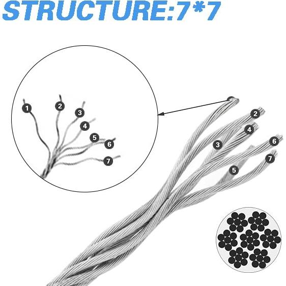 Kit de Cable de Alambre 30.48M Shineyoo Acero Inoxidable