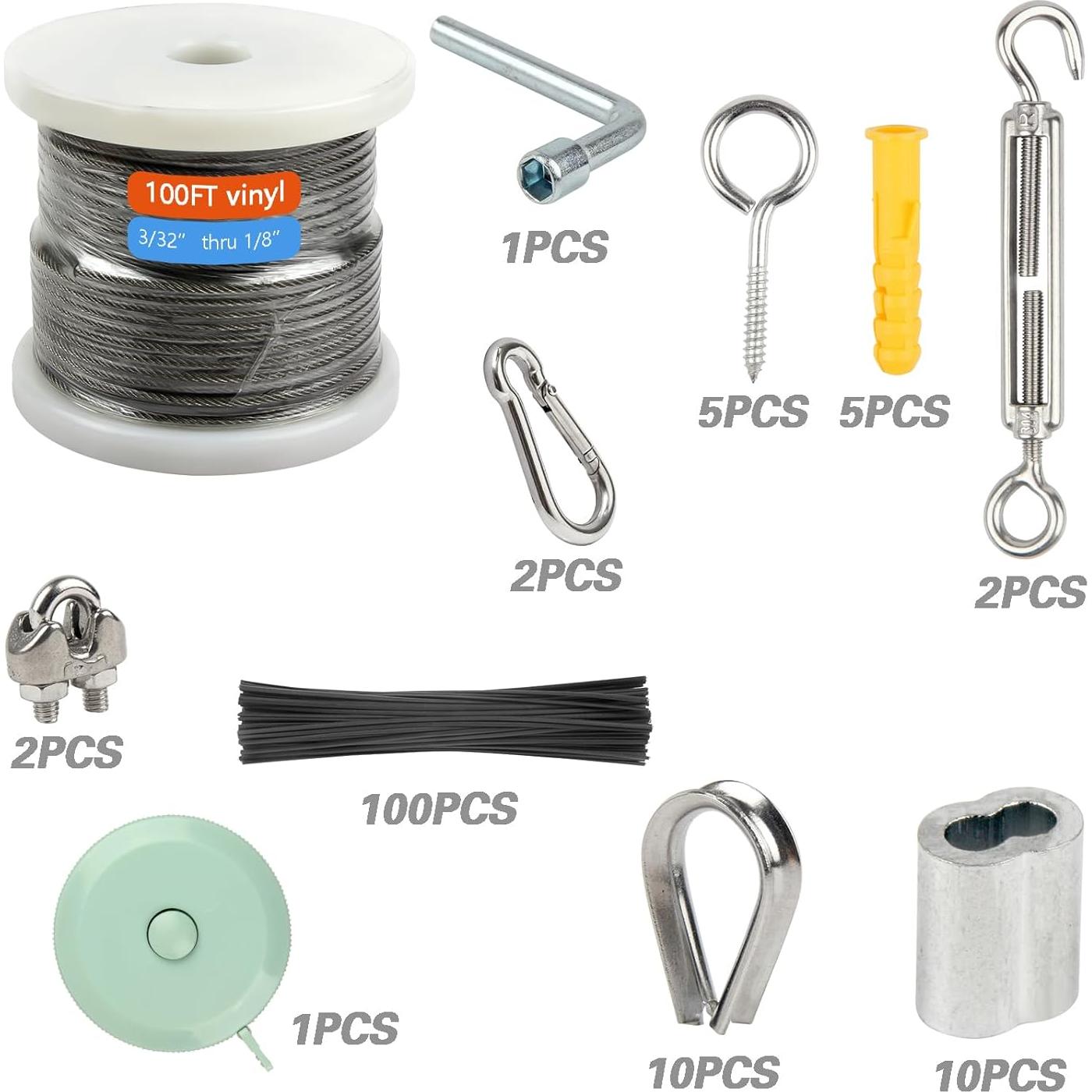 Kit de Cable de Alambre 30.48M Shineyoo Acero Inoxidable