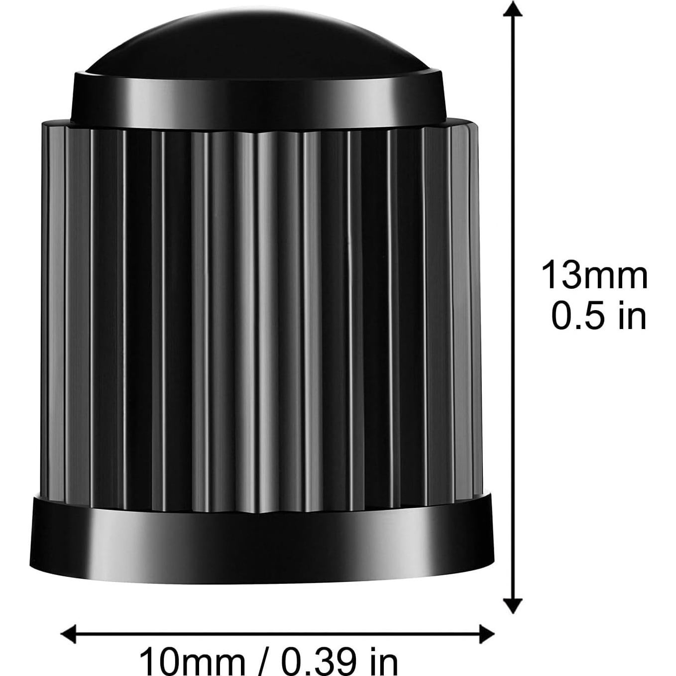 Paquete de 10 Tapas de Válvula de Neumático TPMSCENTER Negro