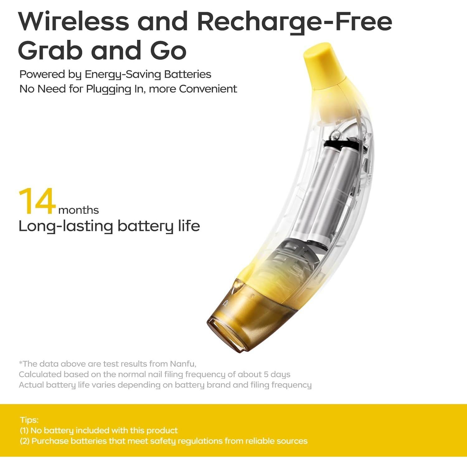 Cortador de Uñas Eléctrico BC Babycare Plátano Verde con Luz