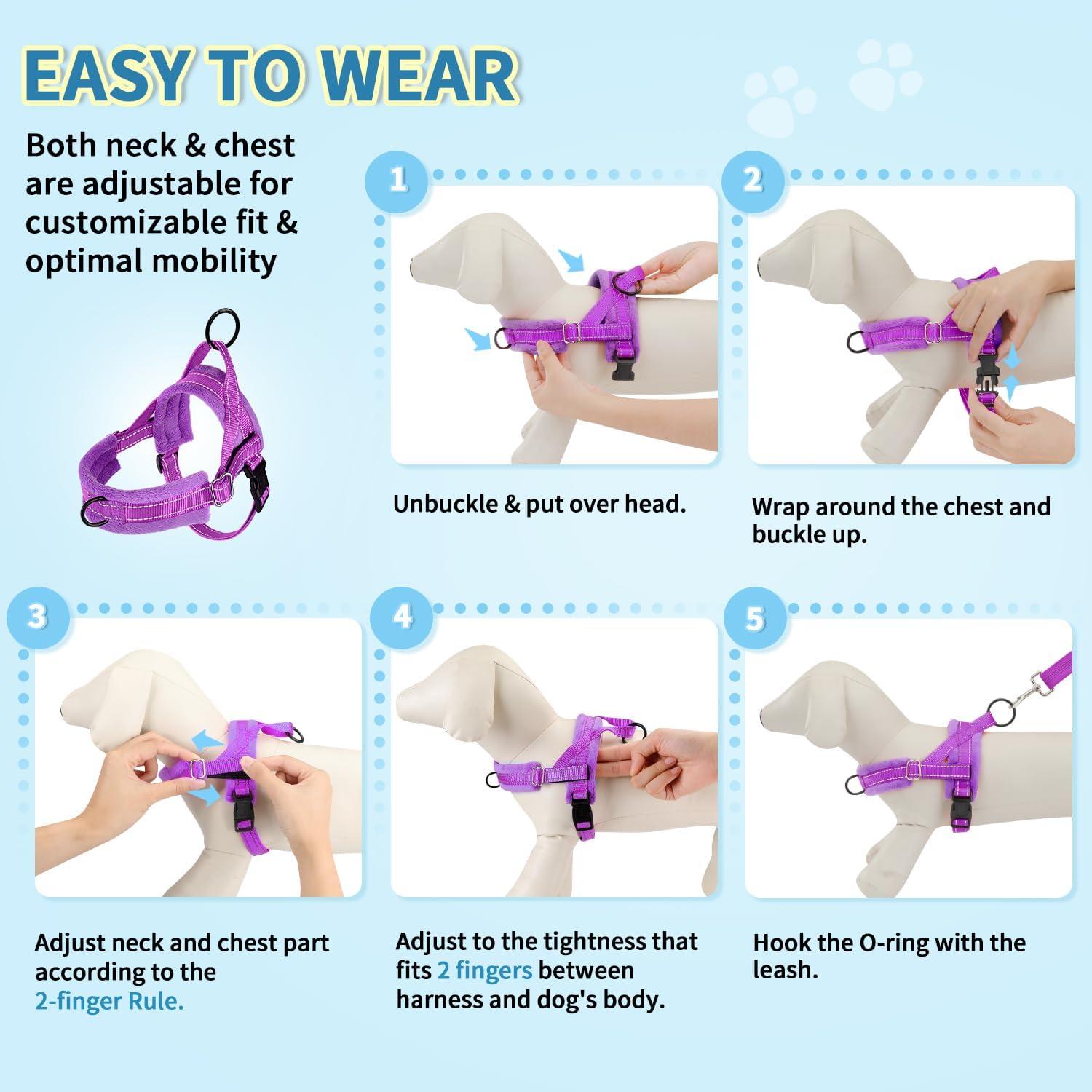 Arnés para Perros Pequeños Lukovee Acolchado Reflectante XXS