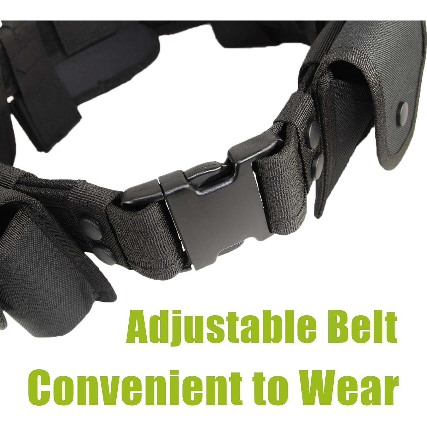 Cinturón Táctico KDKDXV 10 en 1 Ajustable 5,08 cm Negro