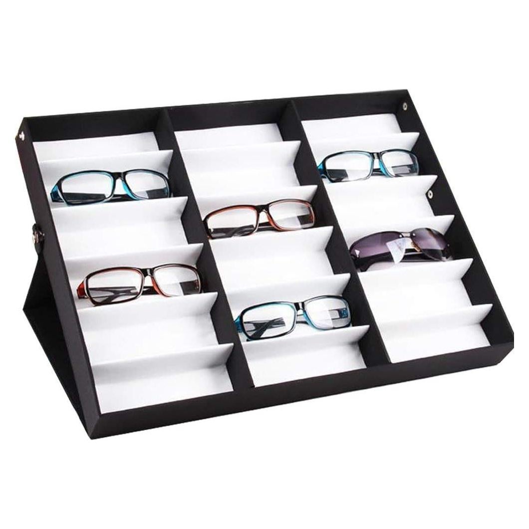 Organizador de Gafas Jiffordwind 18 Ranuras Poliester Seda