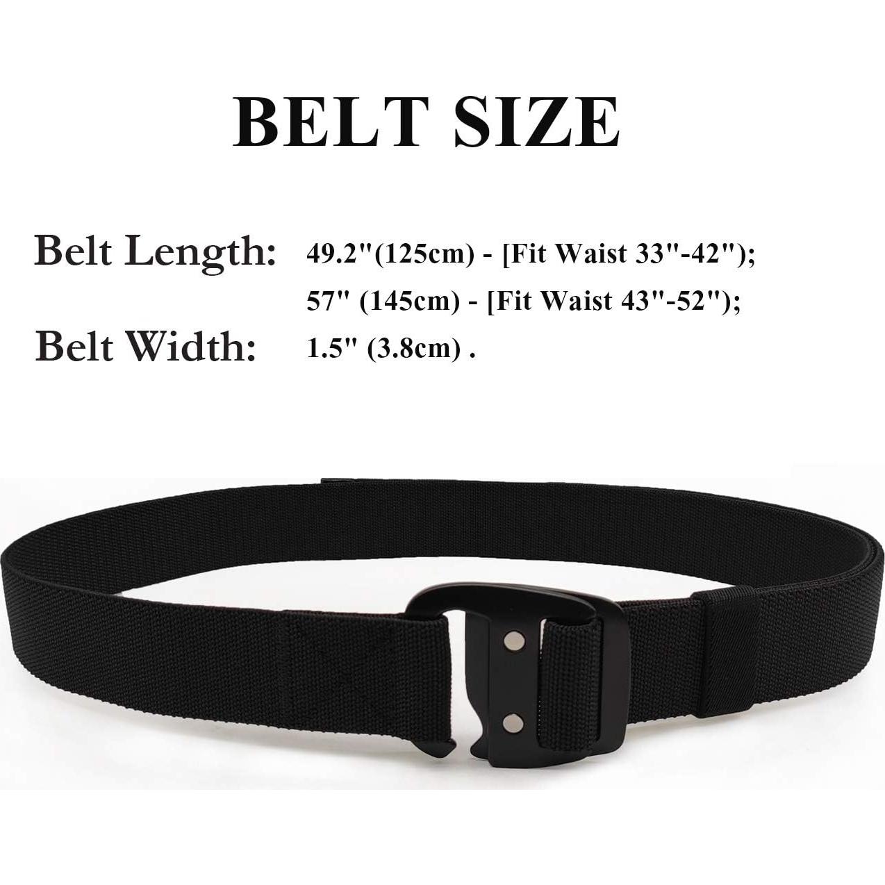 Cinturón Táctico WYuZe Elástico Militar Ajustable 28-56 cm