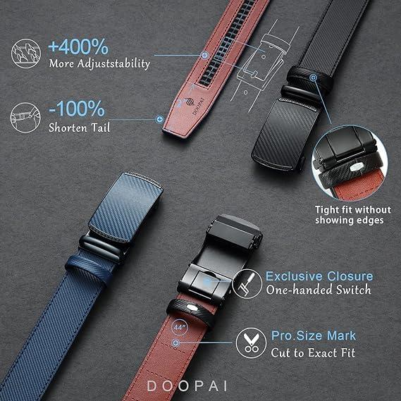 Cinturón DOOPAI de cuero genuino ajustable 3,49 cm