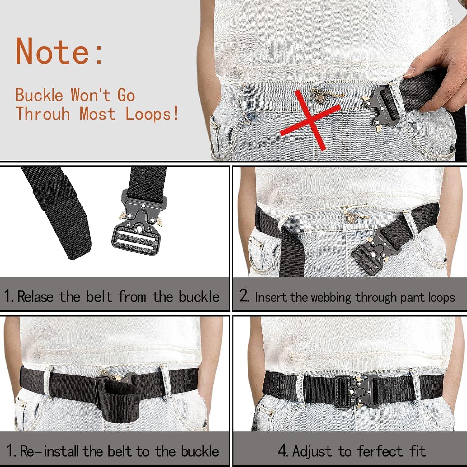 Cinturón Táctico Nylon 4 Piezas Hebilla Rápida 125 cm