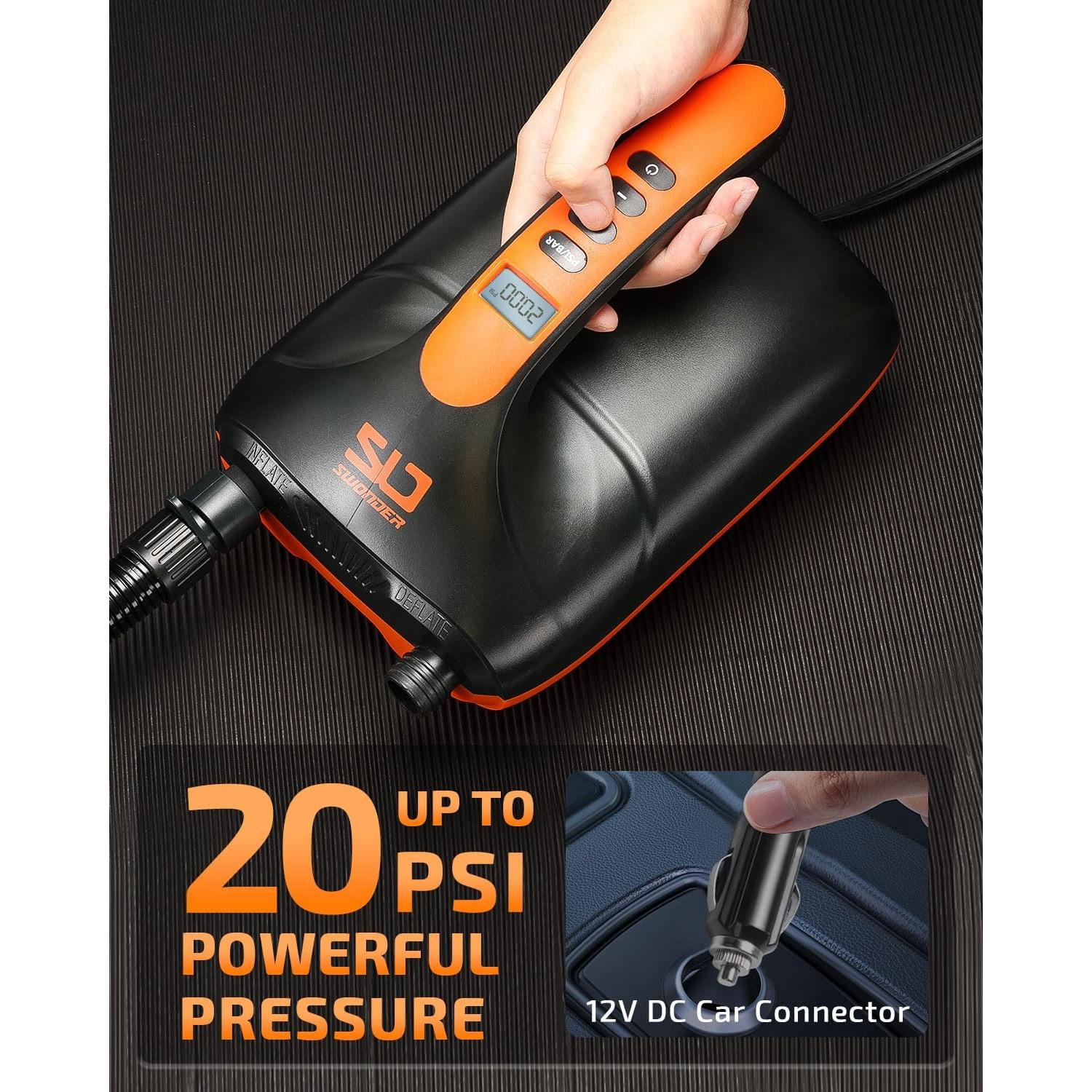 Bomba de Aire Eléctrica Swonder 20PSI para Paddle y Kayak