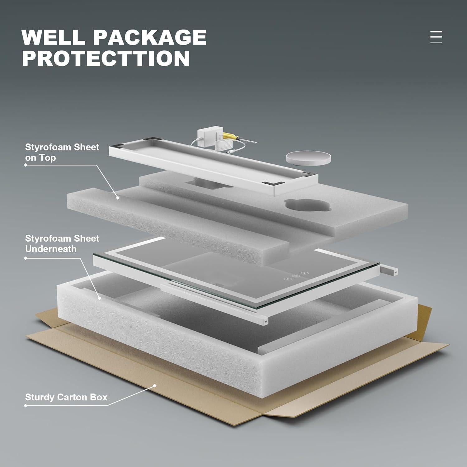 Espejo de Maquillaje LED Hasipu 40x50 cm con Altavoz Bluetooth