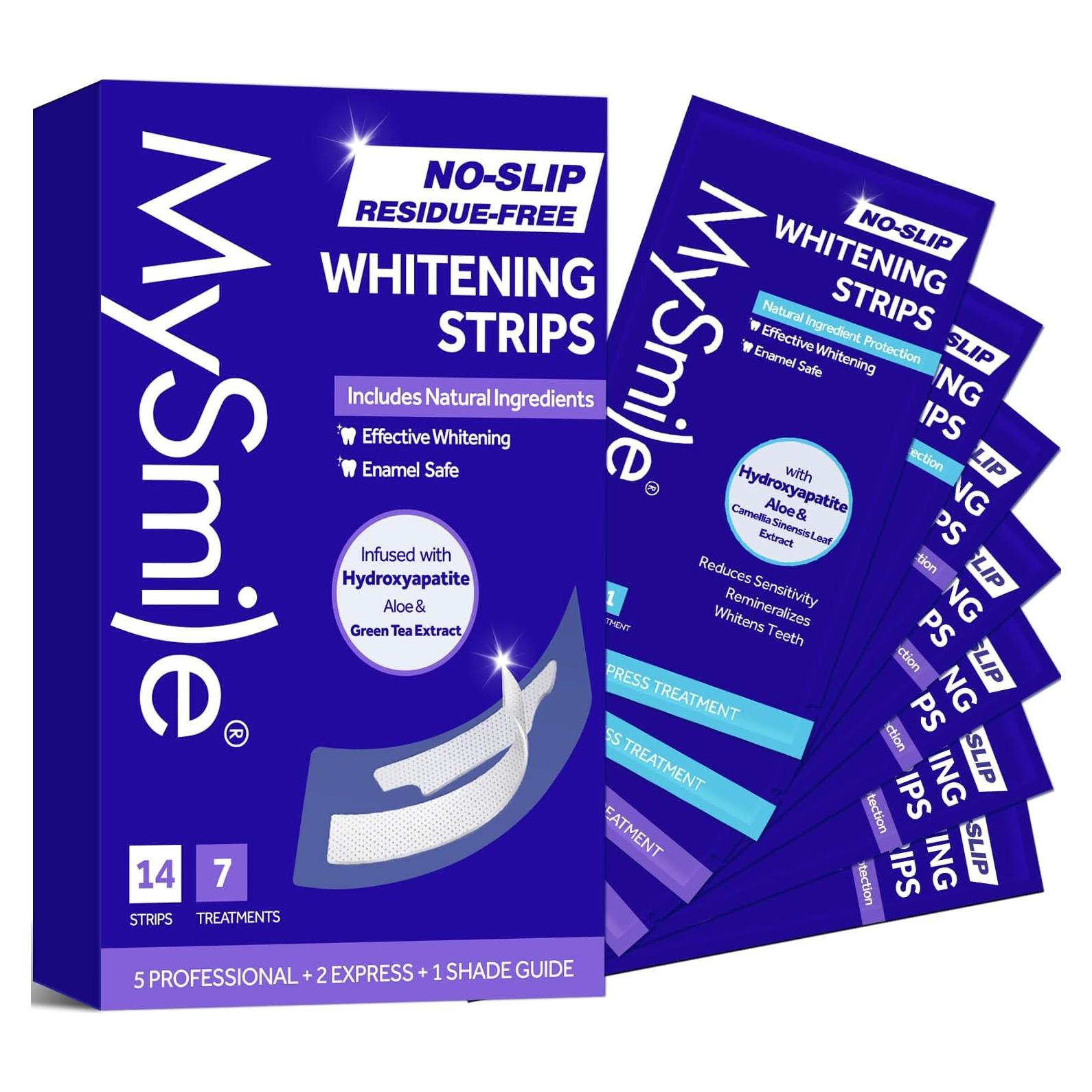 Tiras Blanqueadoras MySmile - Blanqueamiento Dental Sin Sensibilidad - Kit de 7 Tratamientos