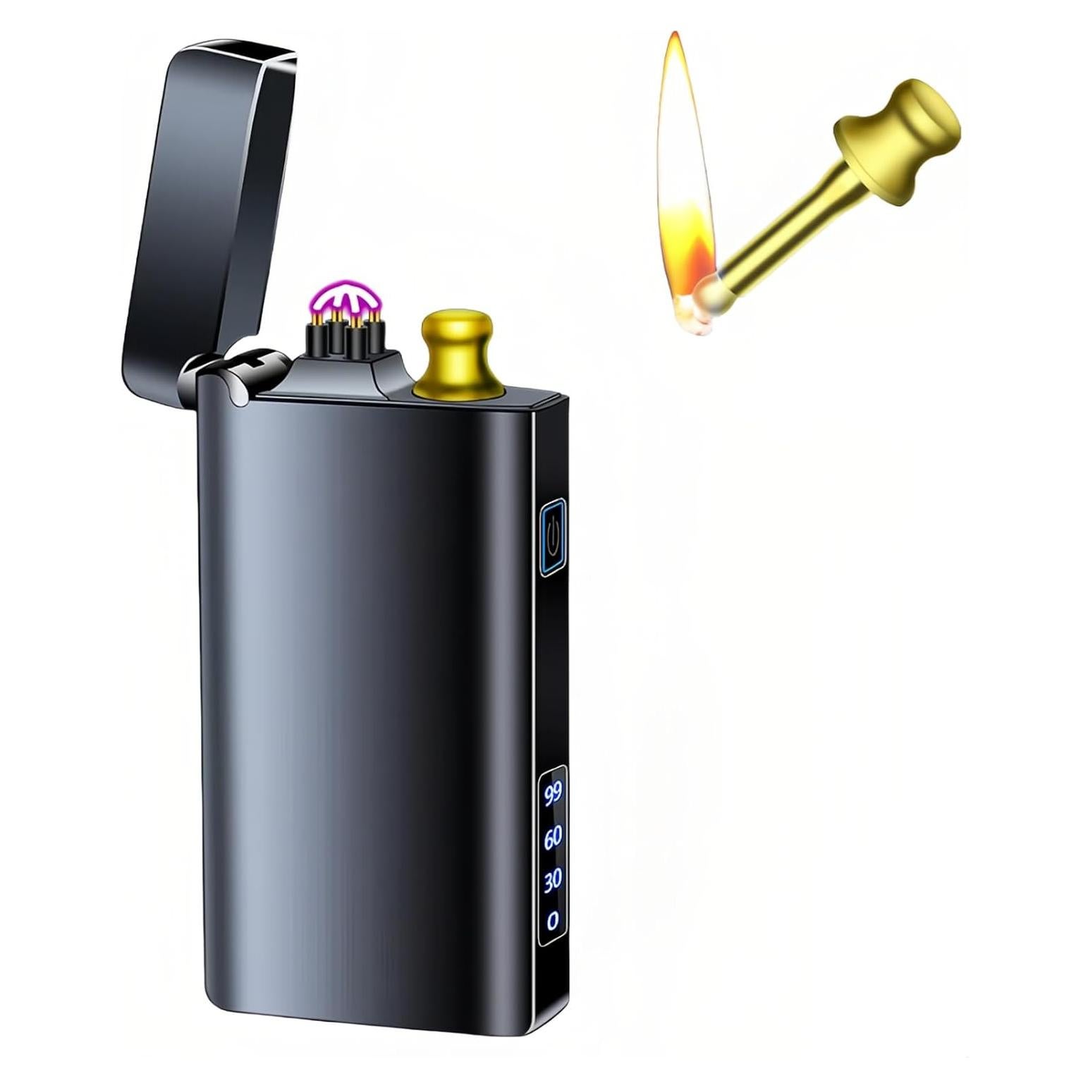 Encendedor Eléctrico Recargable NINSI Doble Arco y Cerillo 2 en 1