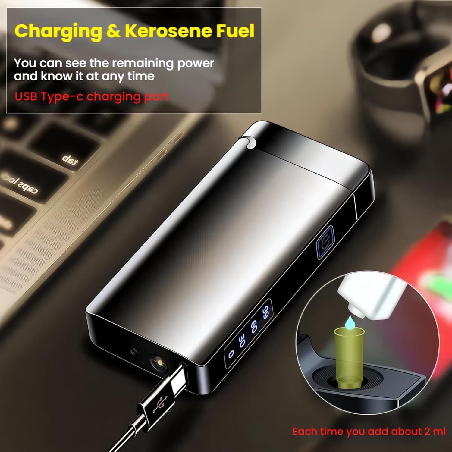 Encendedor Eléctrico Recargable NINSI Doble Arco y Cerillo 2 en 1