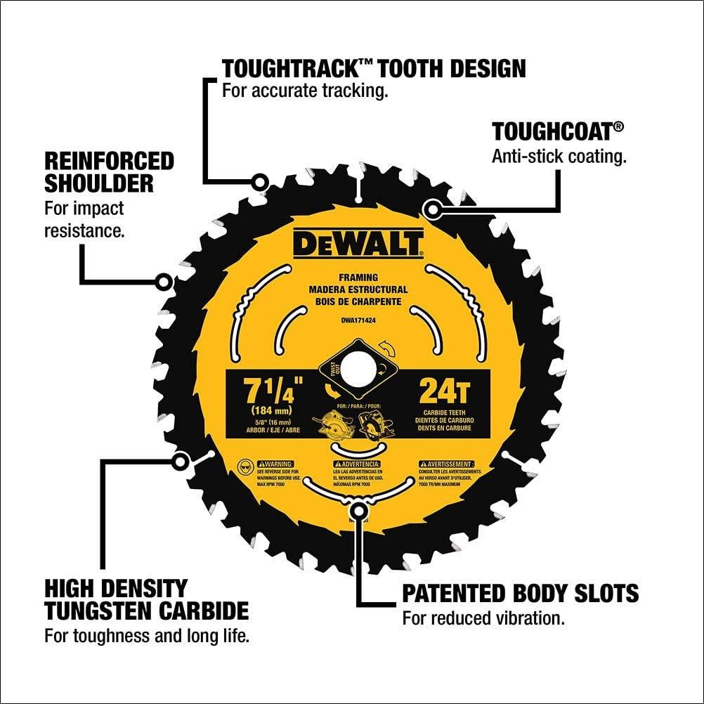 Hoja de sierra circular DEWALT 18.42 cm 24 dientes (Paquete de 2)