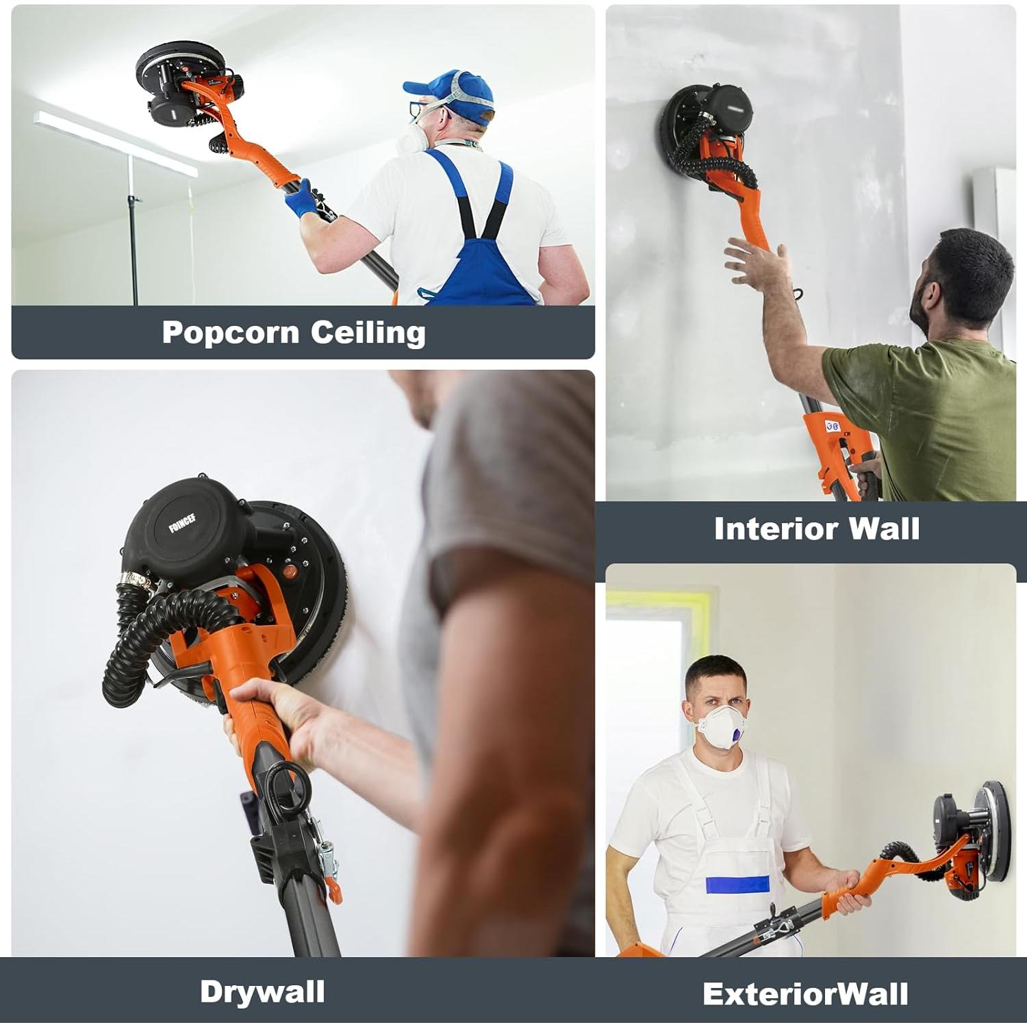 Lijadora para Drywall FOINCEF 950W 7 Velocidades con Aspiradora