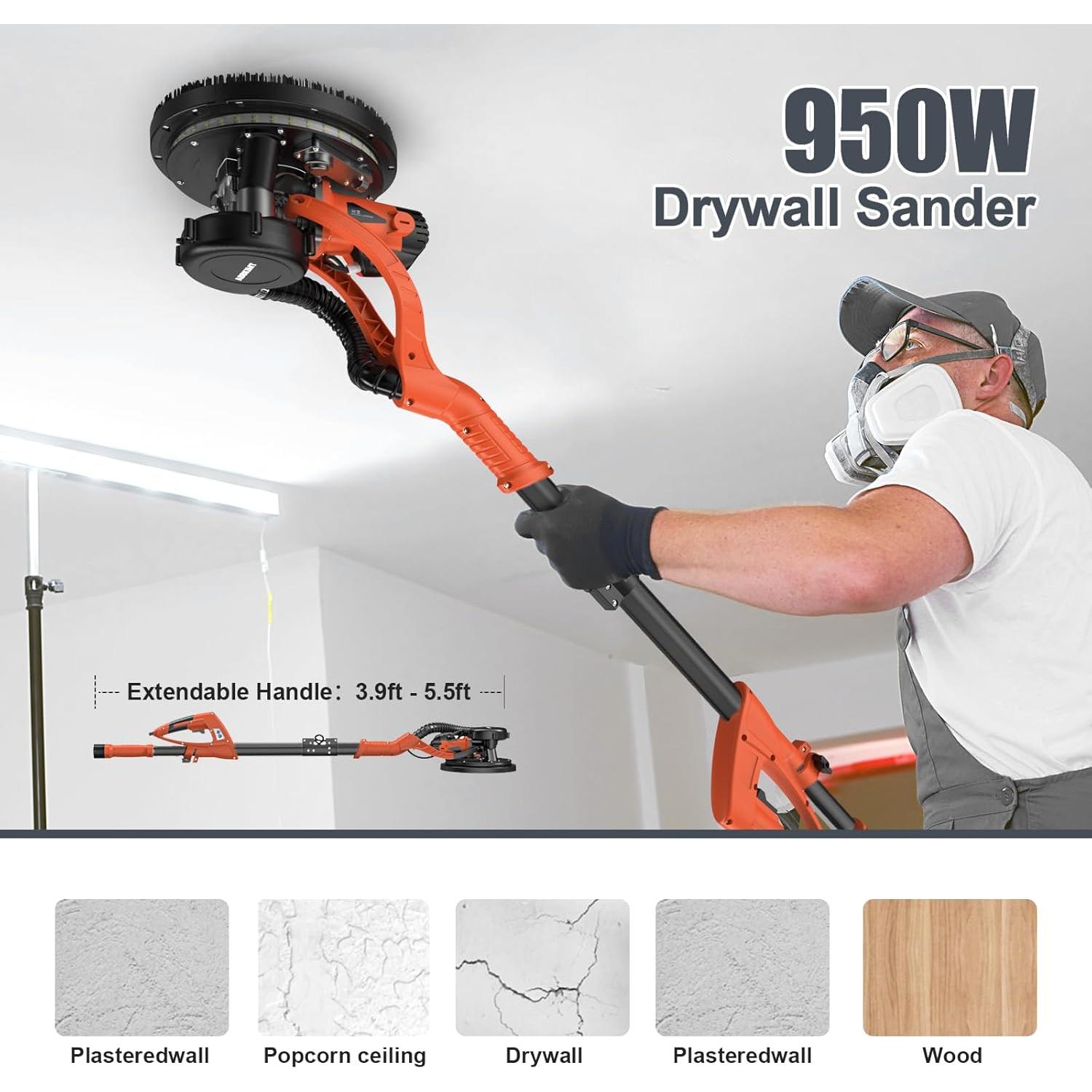 Lijadora para Drywall FOINCEF 950W 7 Velocidades con Aspiradora