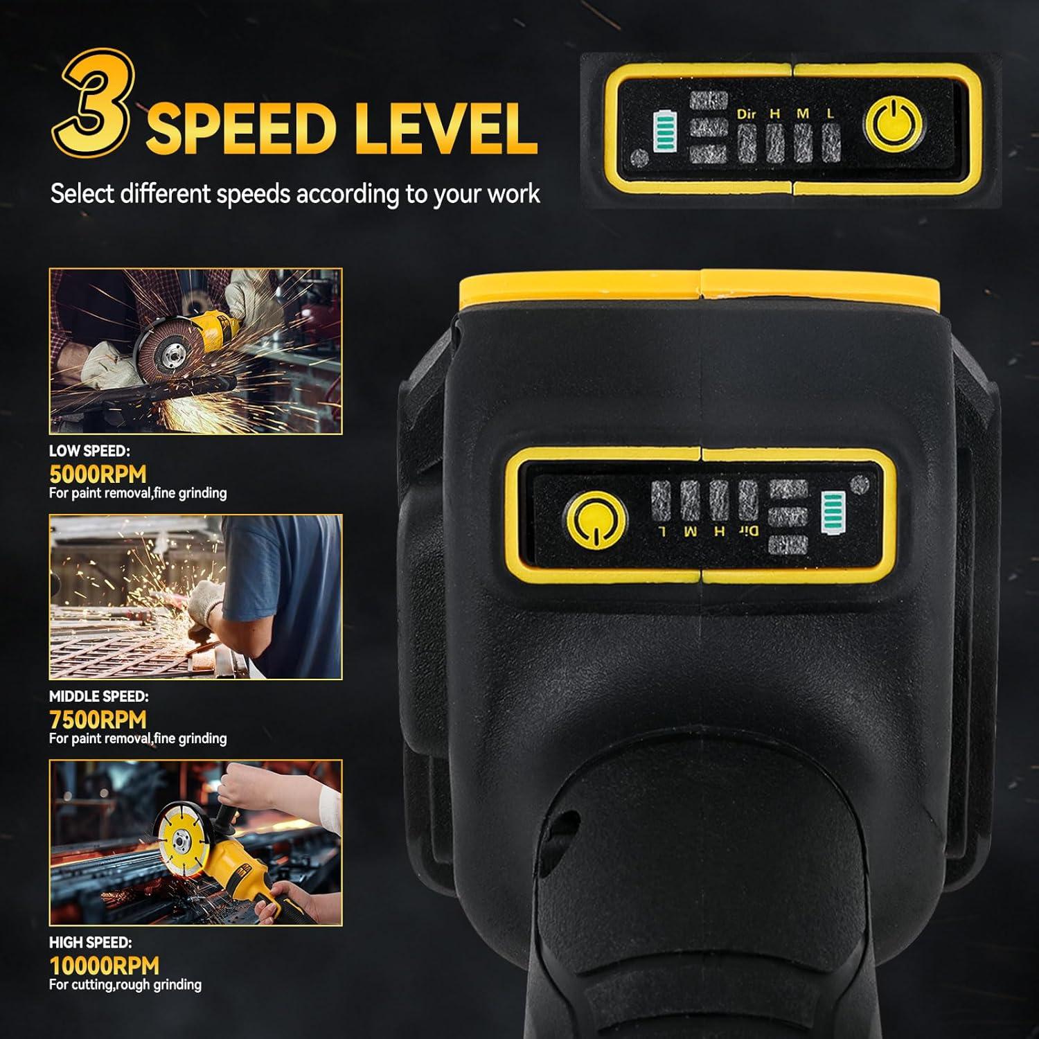 Amoladora Angular Inalámbrica DEWALT 20V 125mm 10000RPM