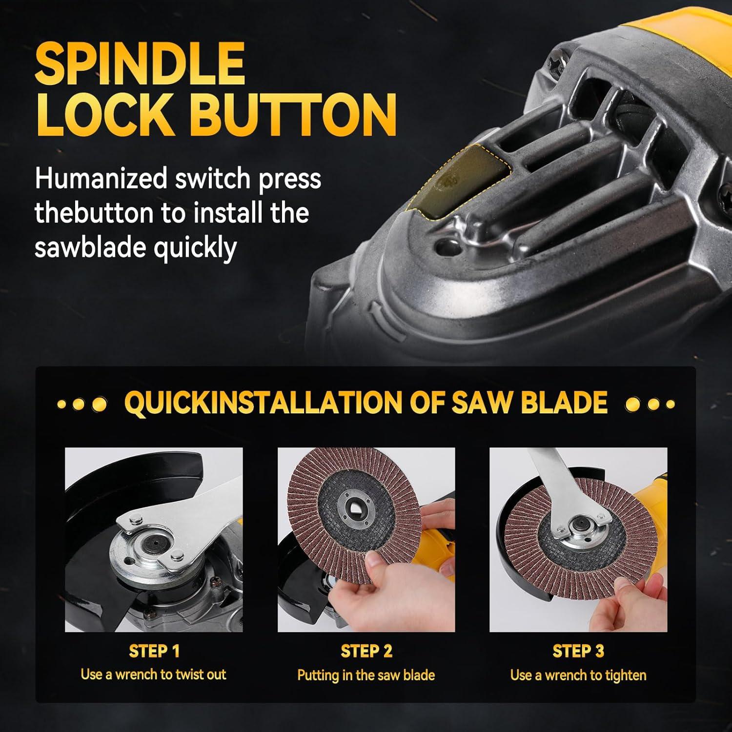 Amoladora Angular Inalámbrica DEWALT 20V 125mm 10000RPM