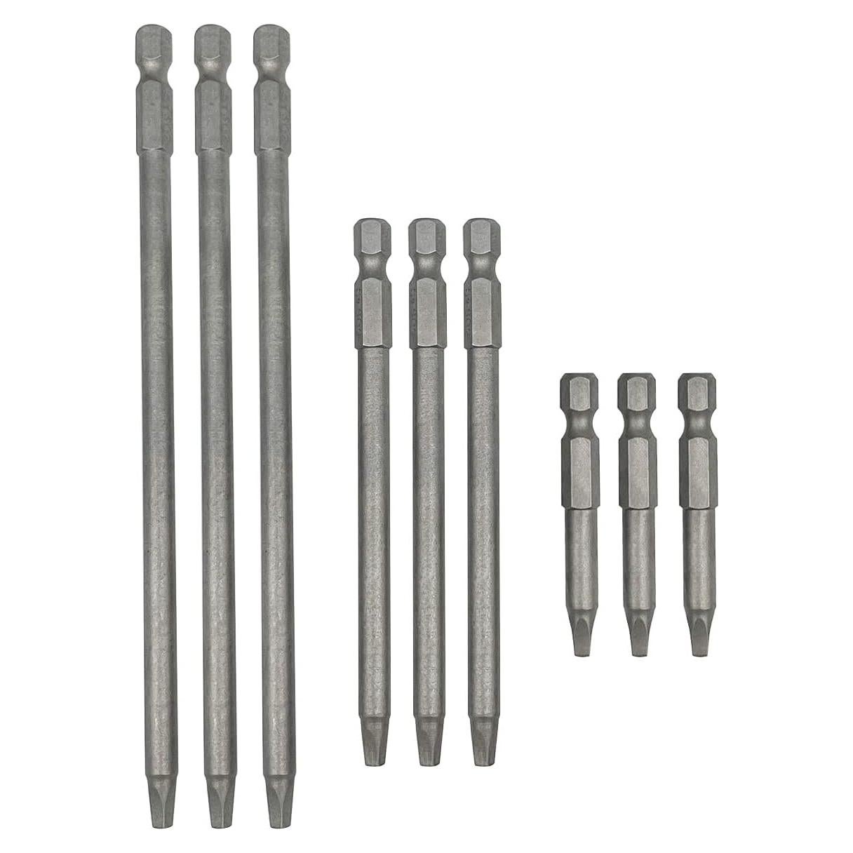 Juego de 9 Puntas de Destornillador Magnéticas SQ2 Saipe 50/100/150mm