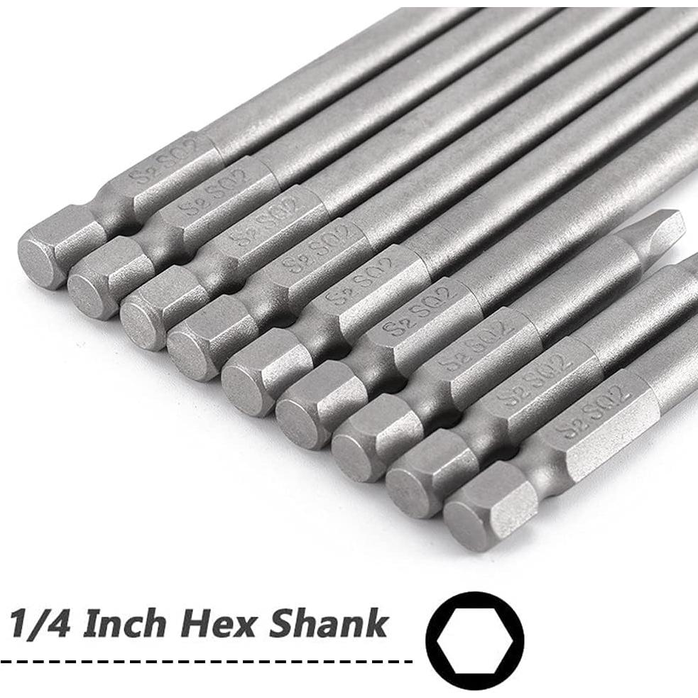 Juego de 9 Puntas de Destornillador Magnéticas SQ2 Saipe 50/100/150mm